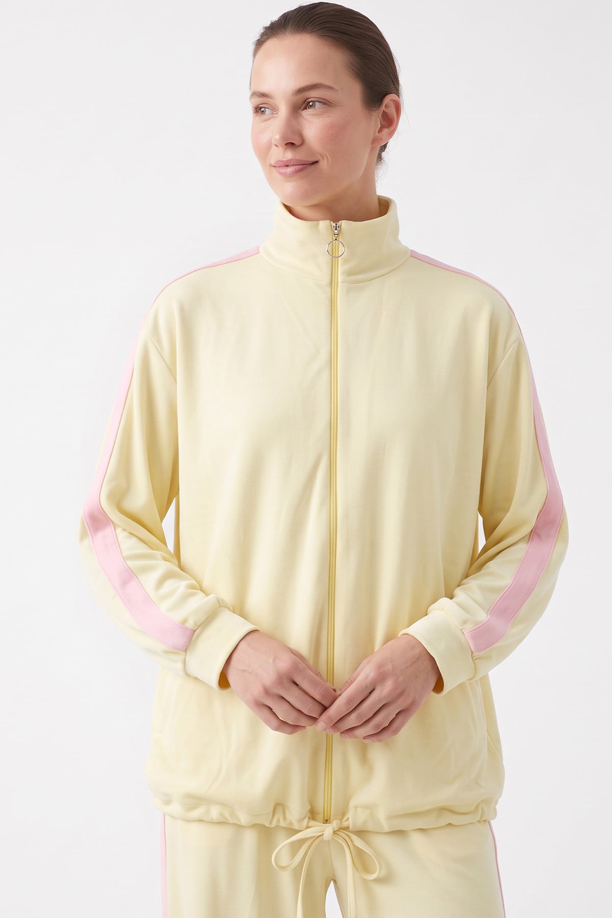 Dik Yaka Şeritli Takım 24282 - SARI | zenne.com 