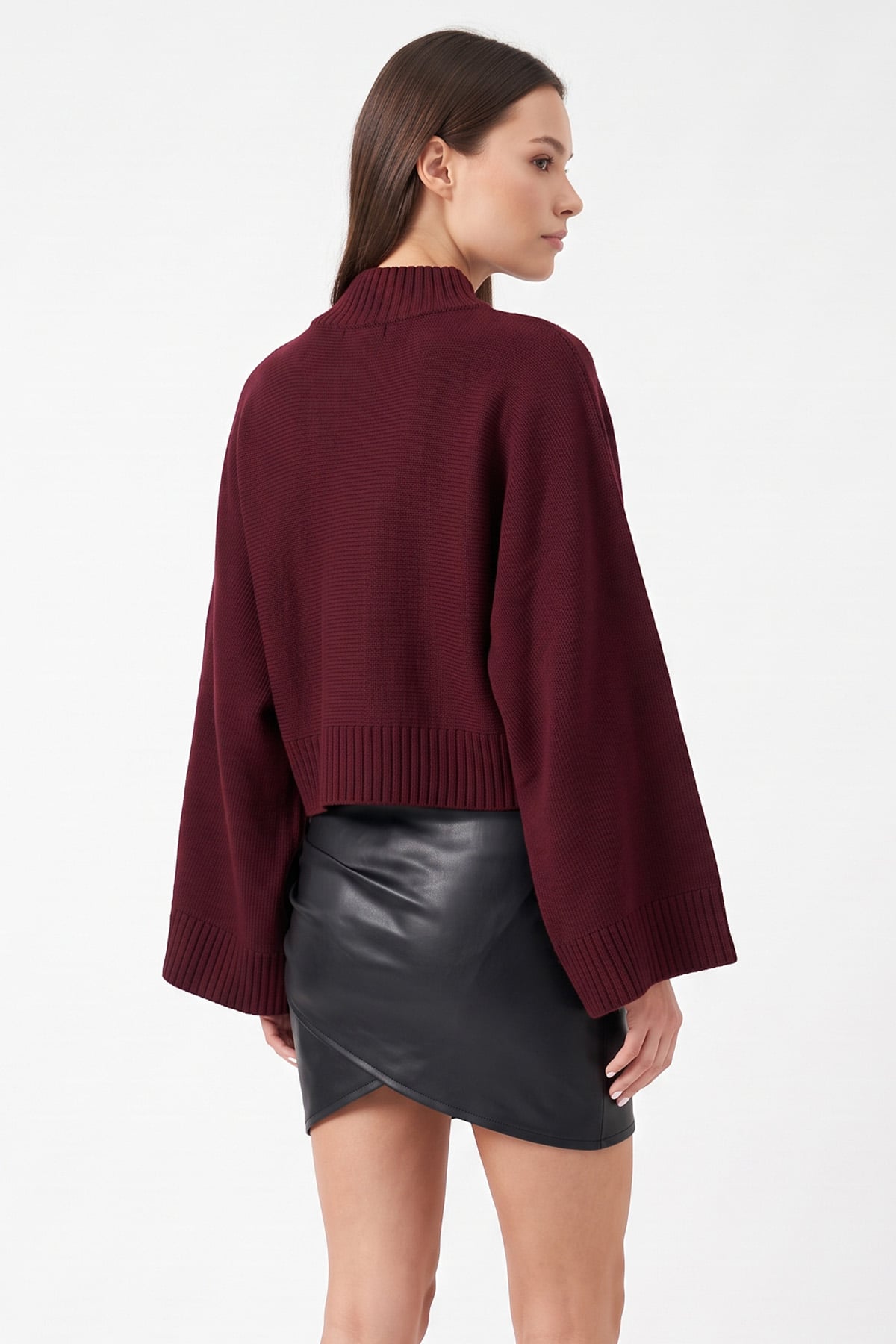 Yarasa Kol Triko Kazak T2619 - BORDO | zenne.com 