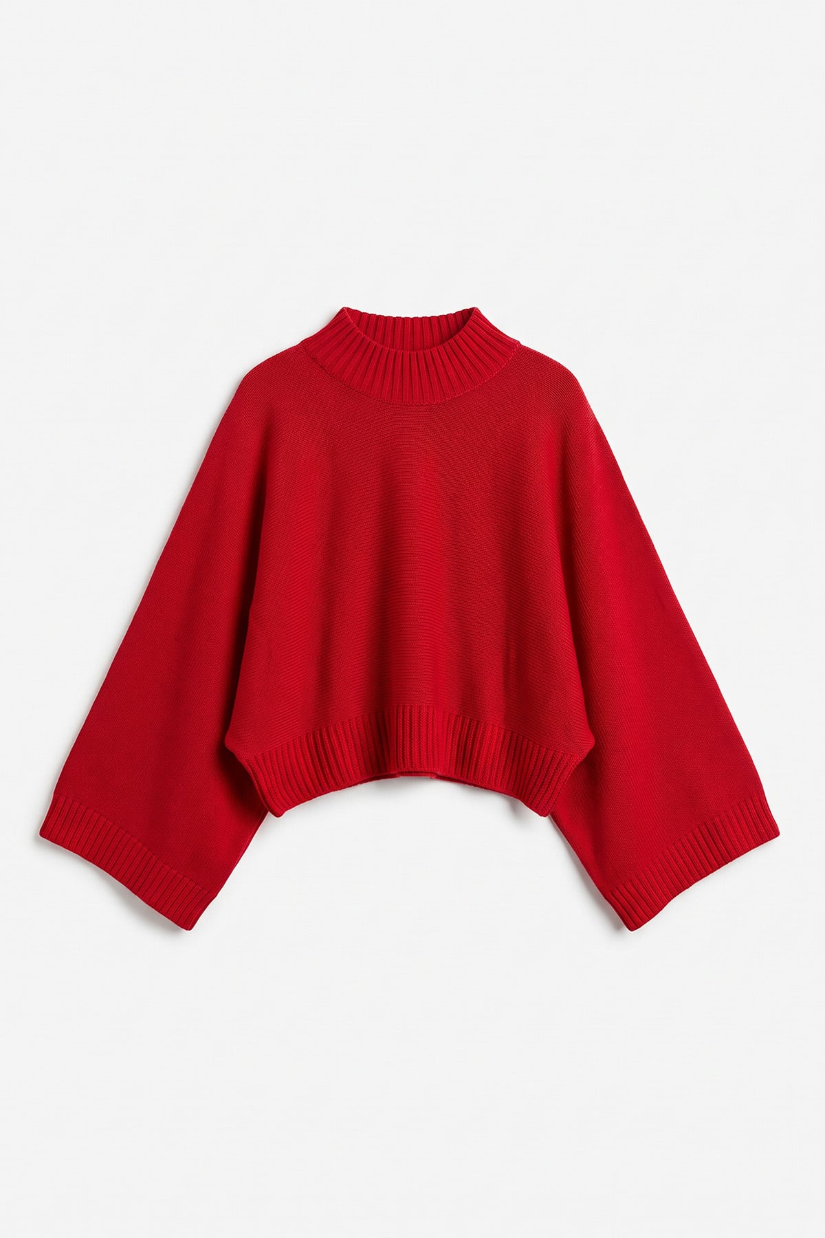 Yarasa Kol Triko Kazak T2619 - KIRMIZI | zenne.com 