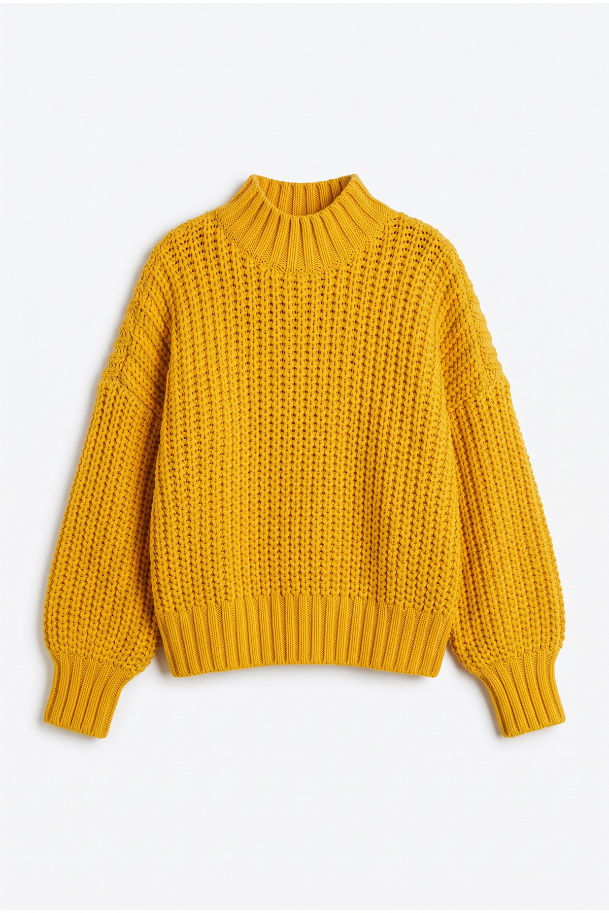 Örgü Detay Triko Kazak T2627 - SARI | zenne.com 