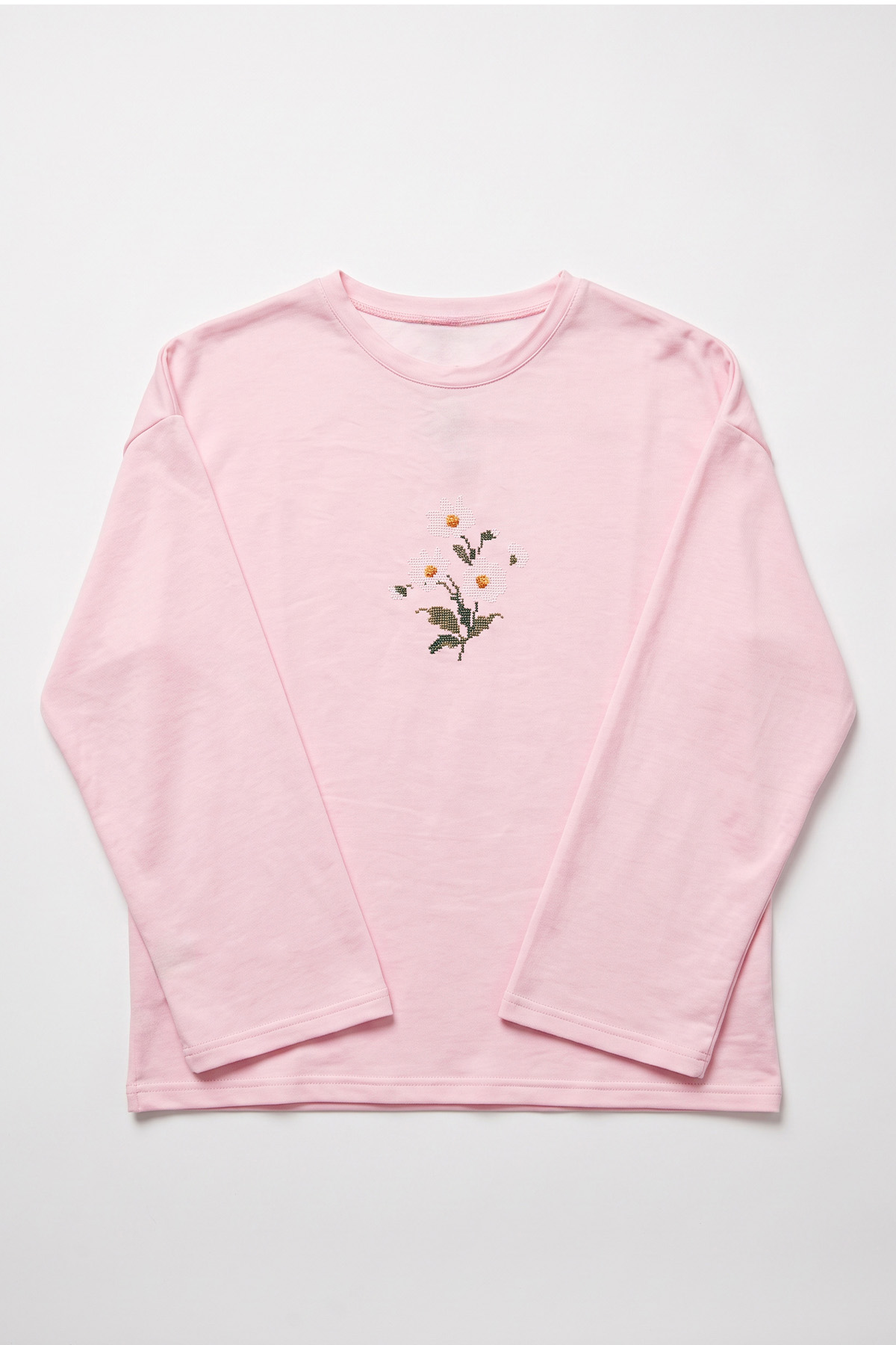 Papatya Nakışlı Tunik 13252 - AÇIK PEMBE | zenne.com 