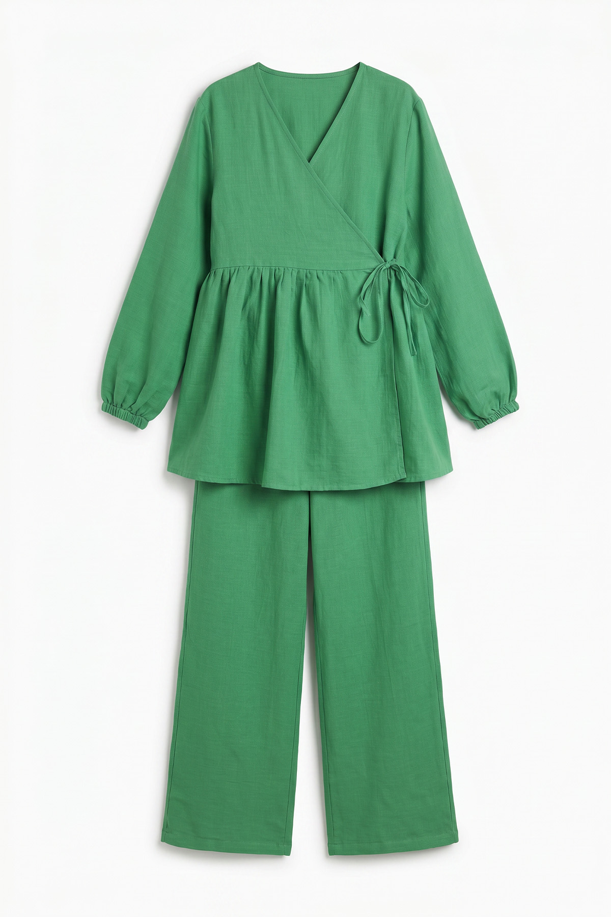 Çapraz Bağlamalı Kimono Takım 43457 - YEŞİL |  