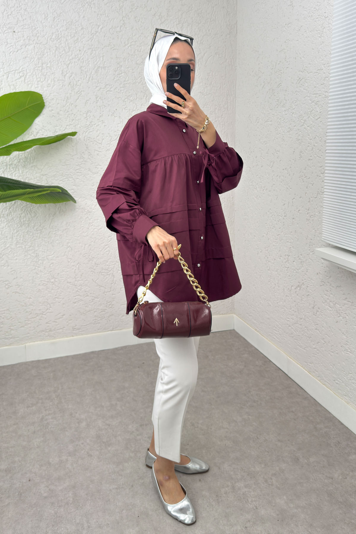 Double Kat Detaylı Tunik 2250 - BORDO |  
