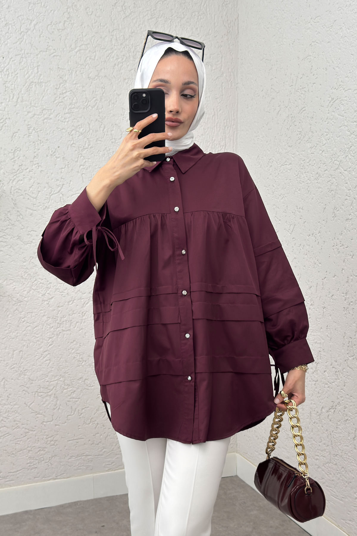 Double Kat Detaylı Tunik 2250 - BORDO |  