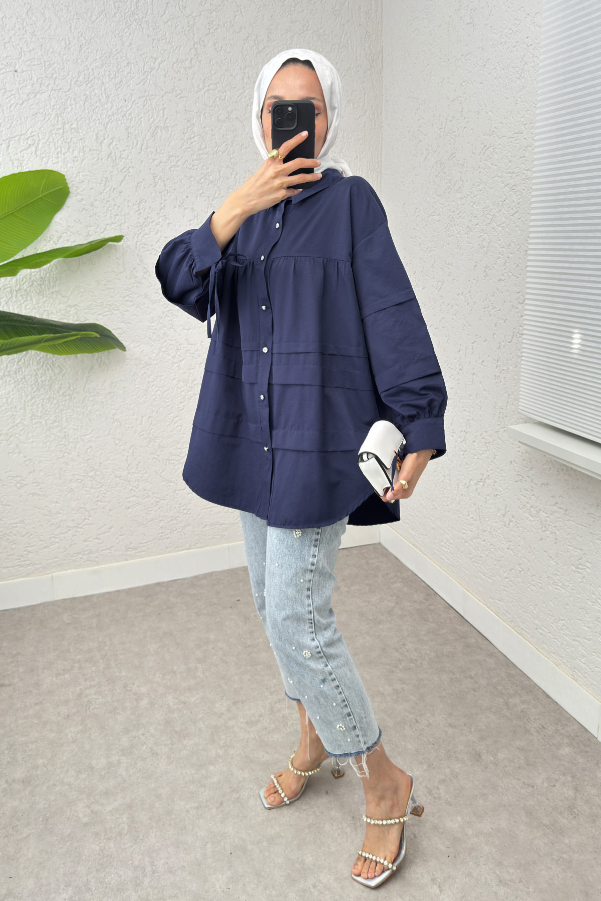 Double Kat Detaylı Tunik 2250 - LACİVERT |  