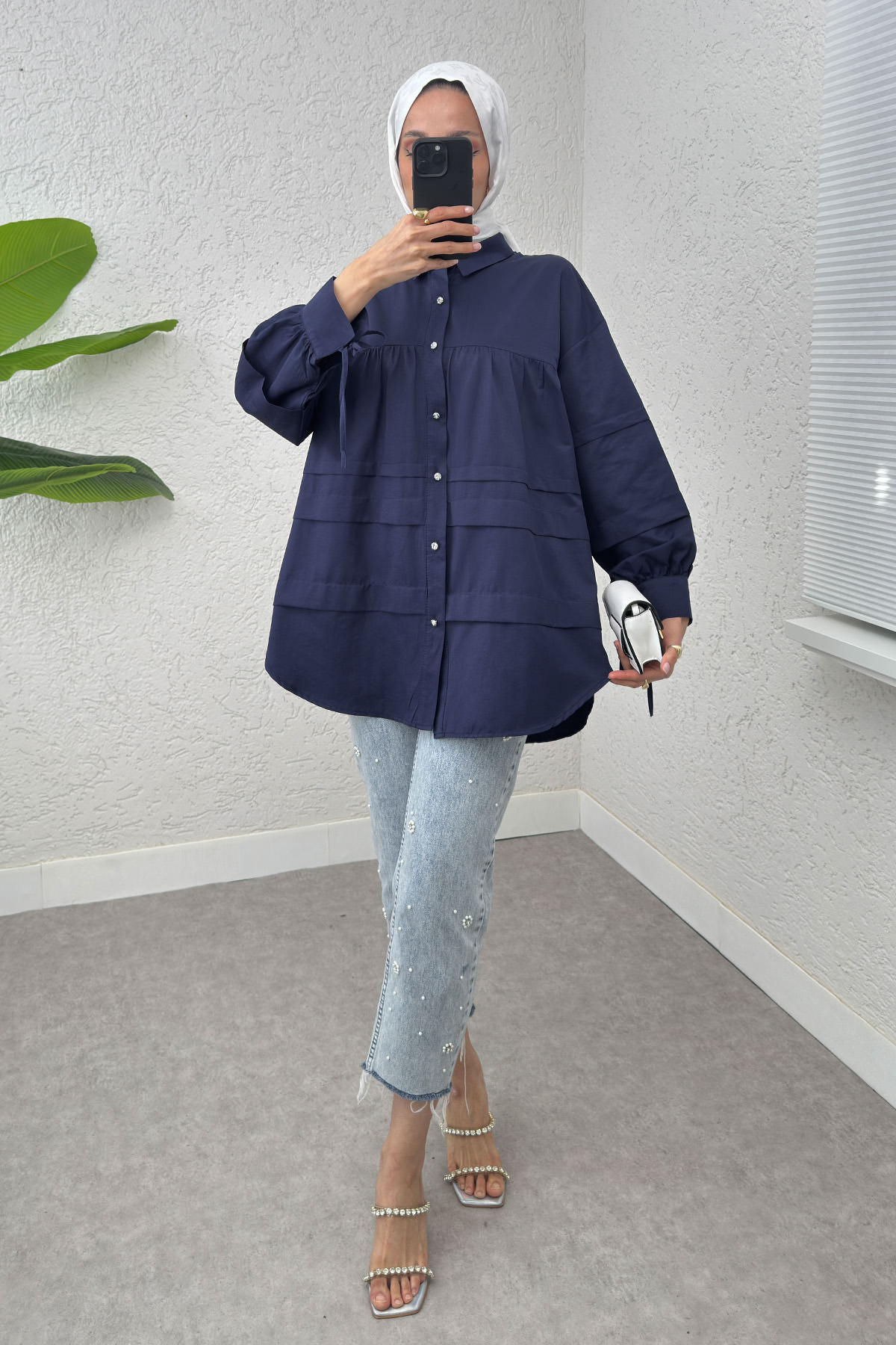 Double Kat Detaylı Tunik 2250 - LACİVERT |  