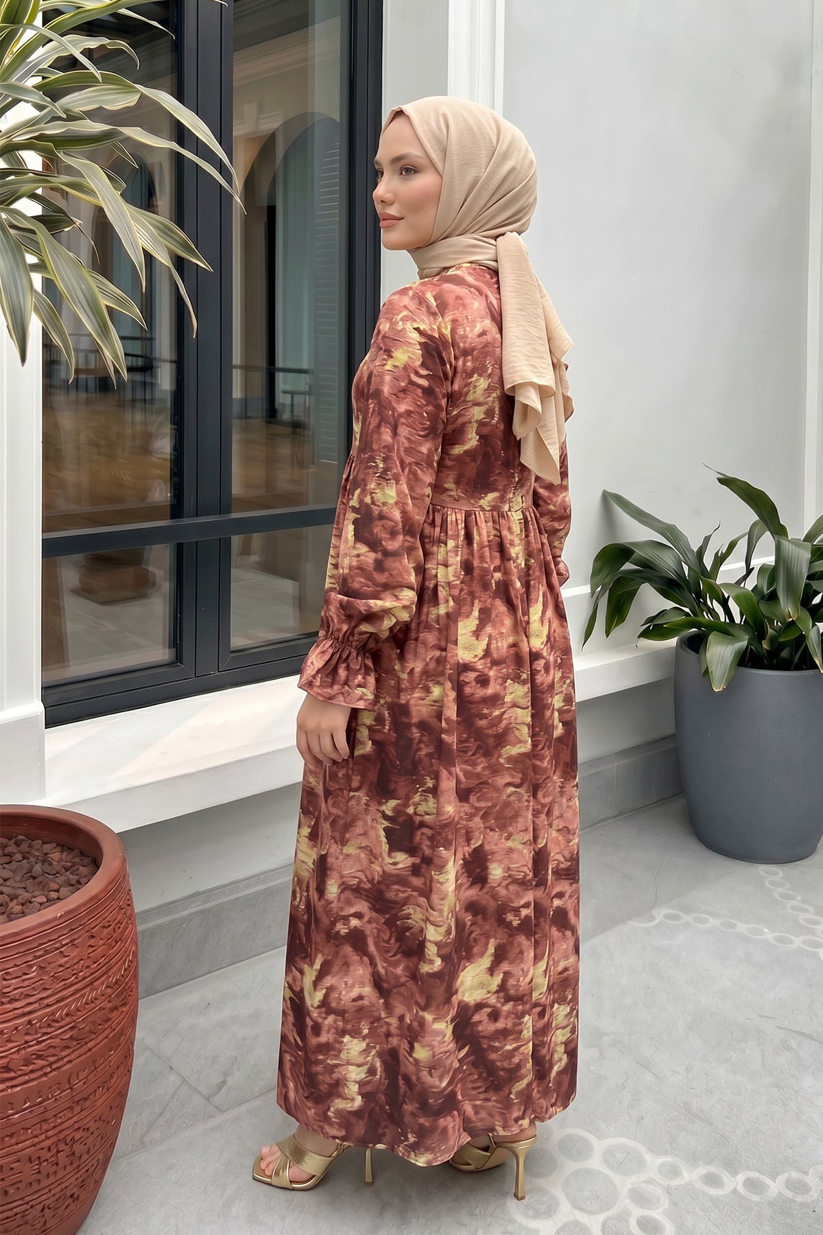 Batik Desen Viscon Elbise 2310 - MERCAN |  