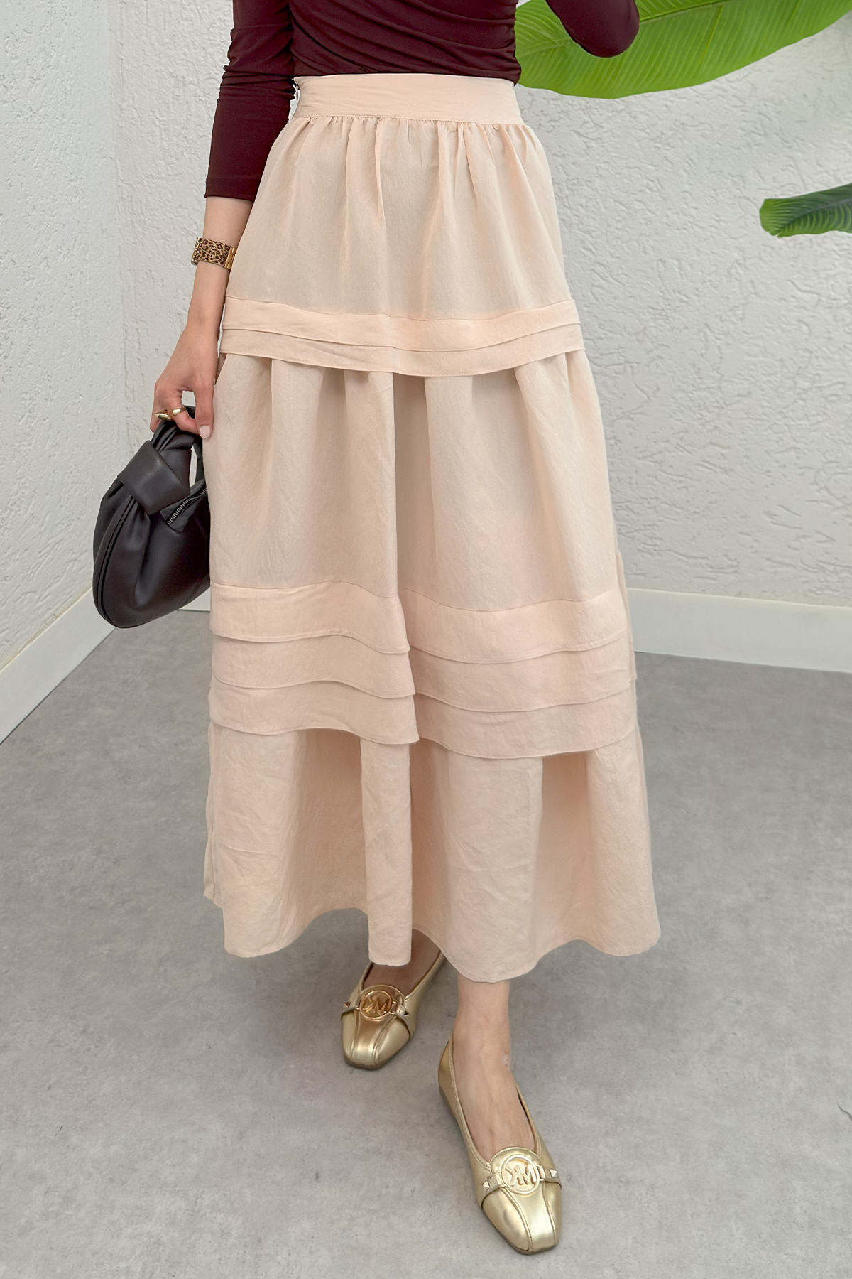 Kat Kat Kloş Etek 2306 - BEJ |  