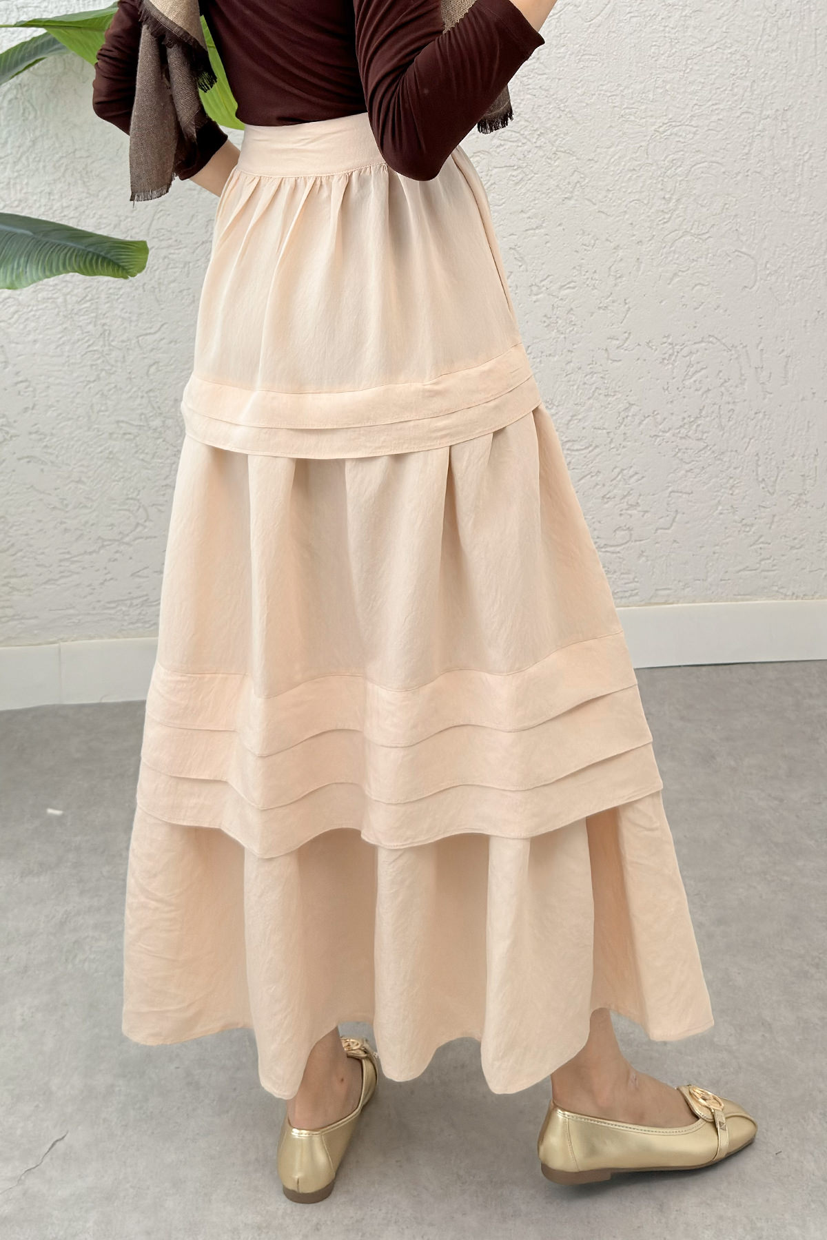 Kat Kat Kloş Etek 2306 - BEJ |  