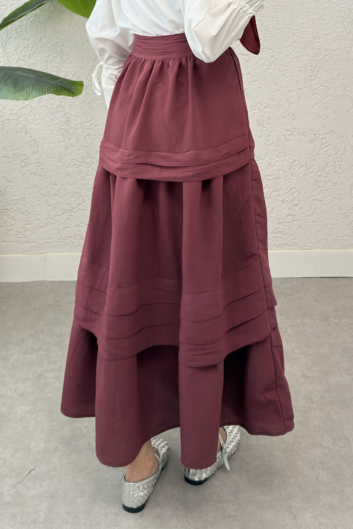 Kat Kat Kloş Etek 2306 - BORDO |  