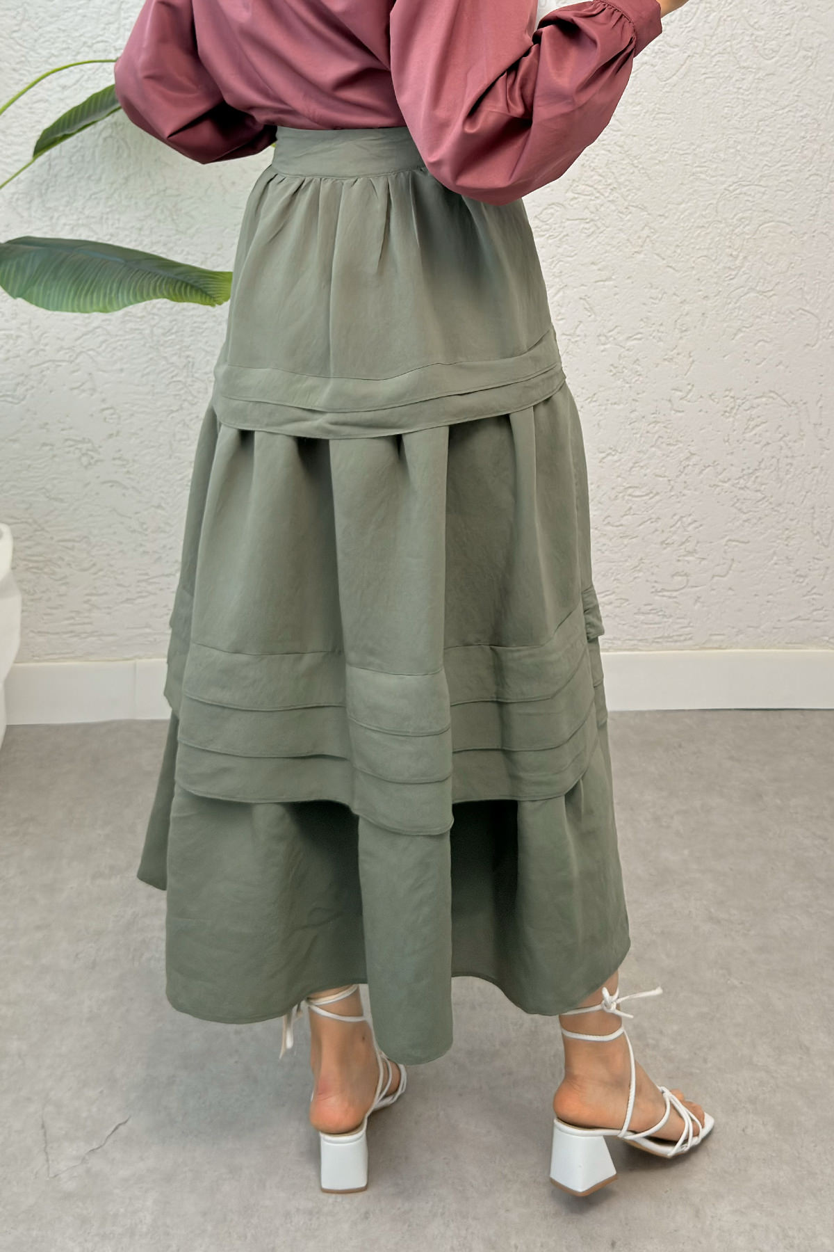 Kat Kat Kloş Etek 2306 - HAKİ |  