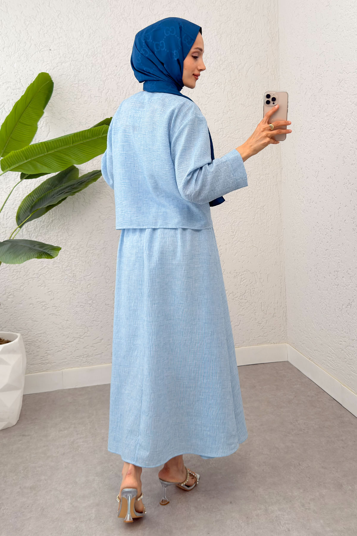 Fiyonk Detaylı Etek Takım 2290 - BEBE MAVİSİ |  