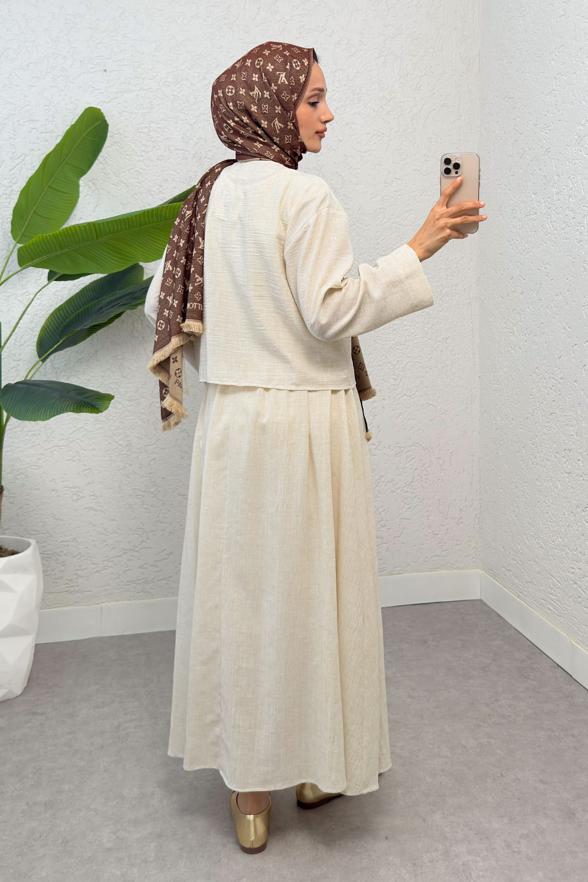 Fiyonk Detaylı Etek Takım 2290 - BEJ |  