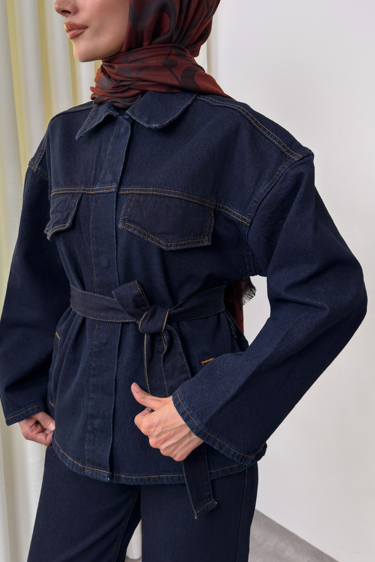 Jean Ceket Pantolon Takım 0028 - KOYU MAVİ |  