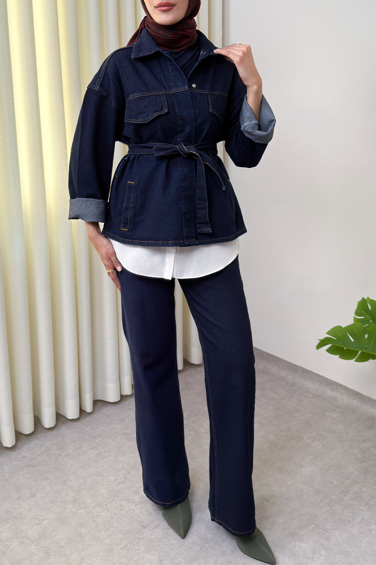 Jean Ceket Pantolon Takım 0028 - KOYU MAVİ |  