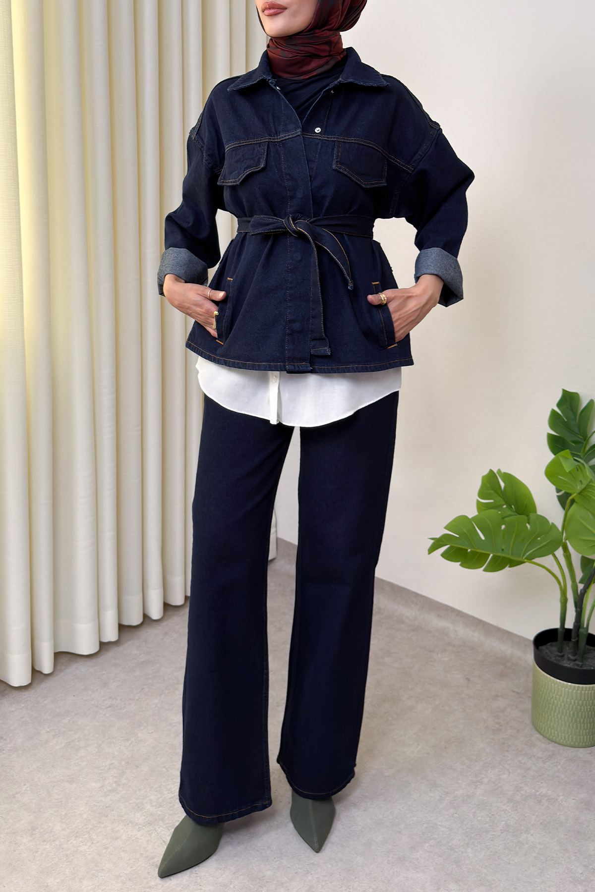 Jean Ceket Pantolon Takım 0028 - KOYU MAVİ |  