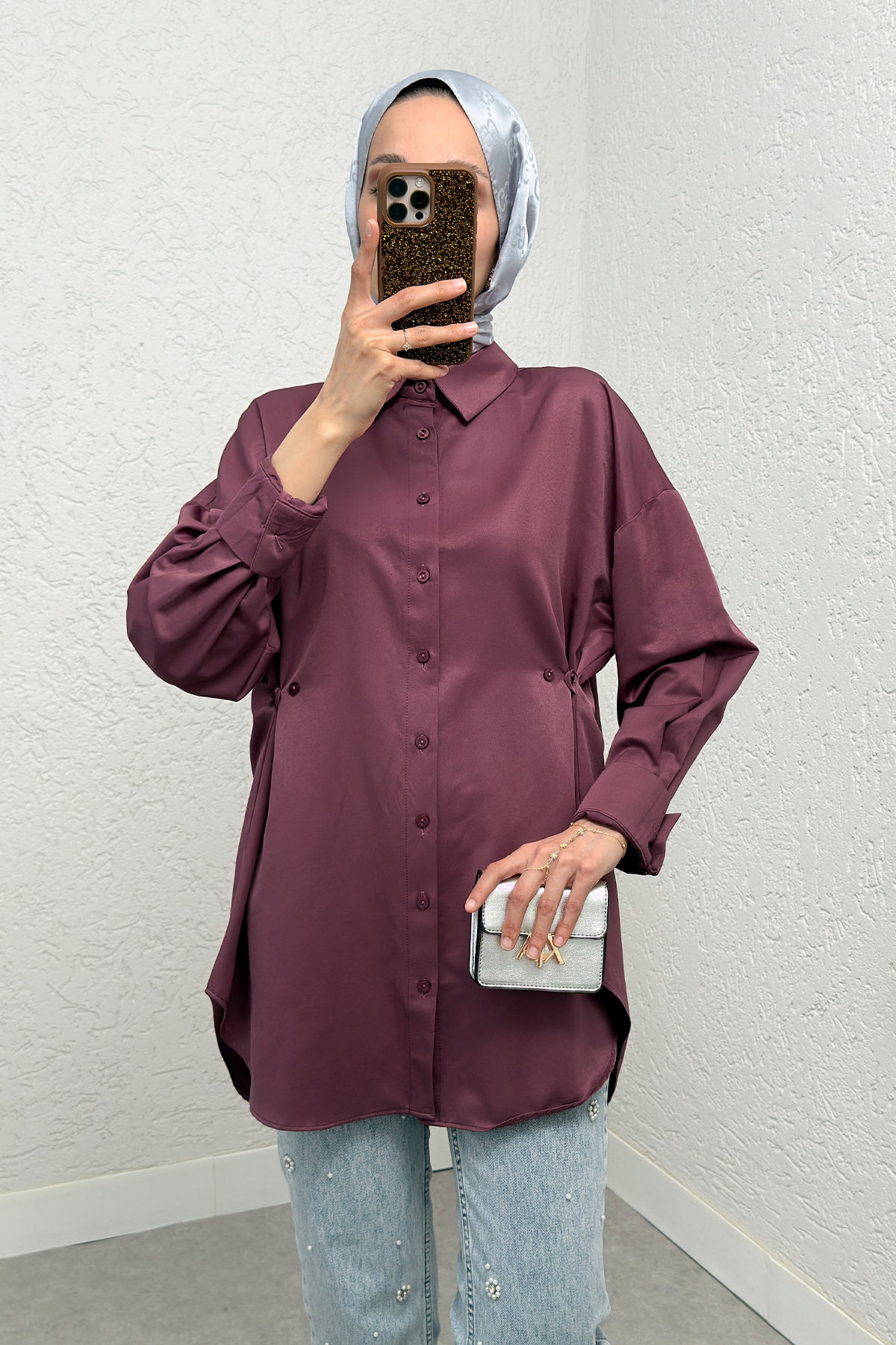 Yandan Düğmeli Tunik 2281 - VİŞNE ÇÜRÜĞÜ |  