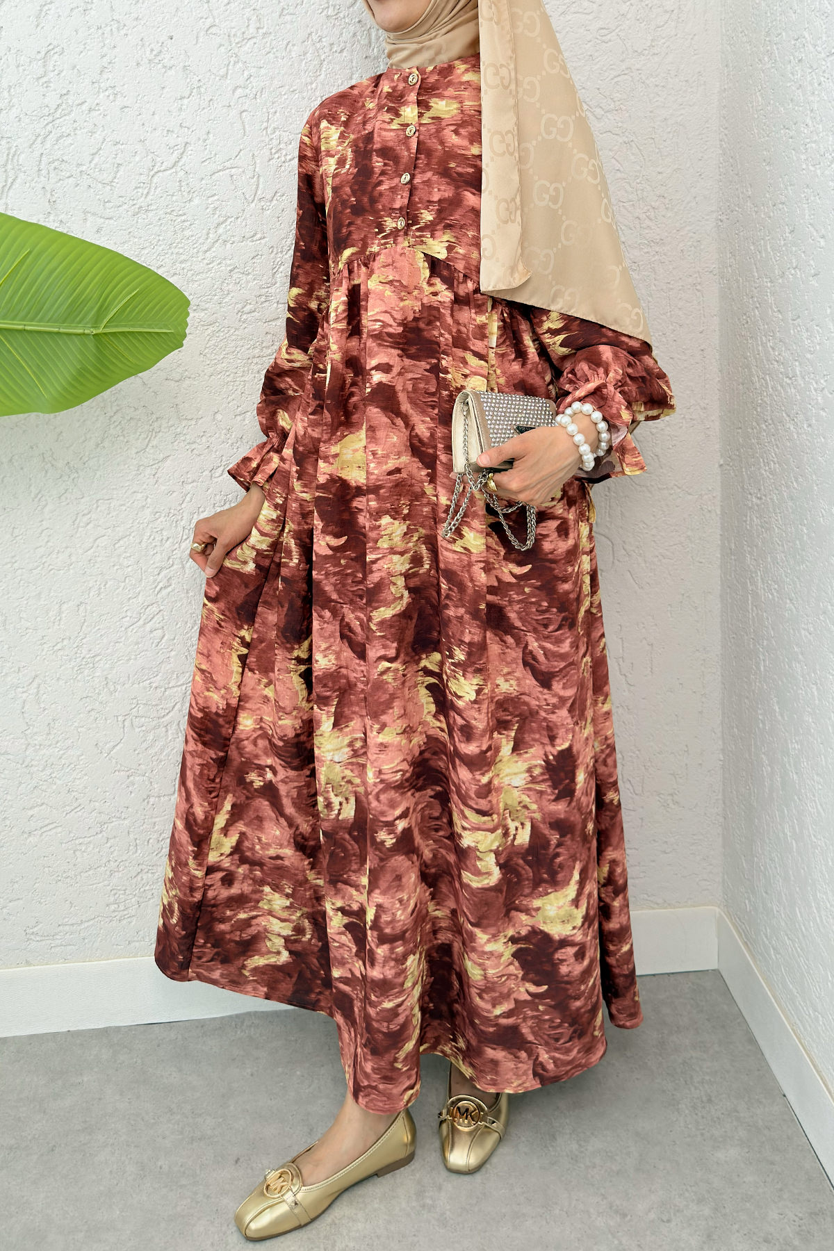 Batik Desen Viscon Elbise 2310 - MERCAN |  