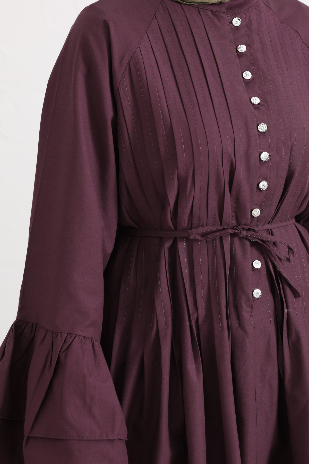 Volan Kollu Nervürlü Tunik Y0104 - MÜRDÜM |  