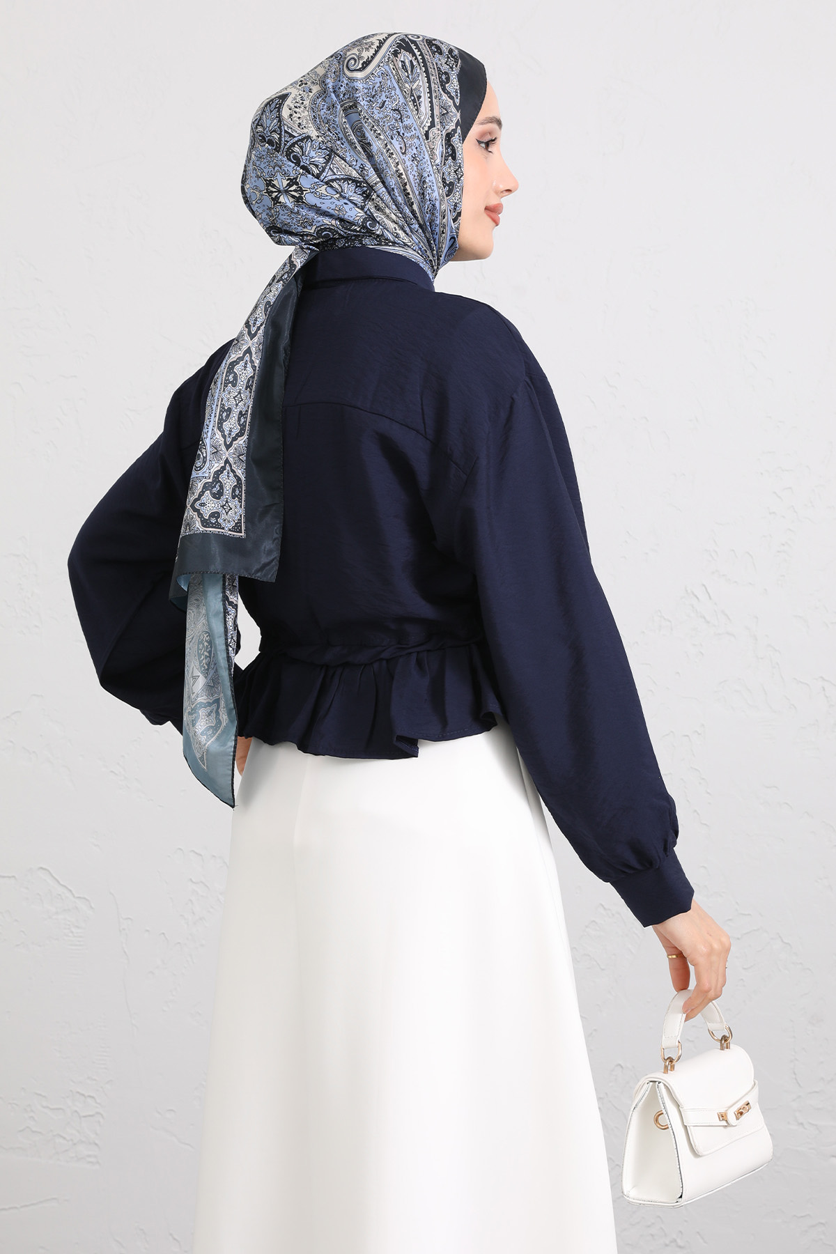 Belden Tünel Bağcıklı Gömlek Y0117 - LACİVERT |  