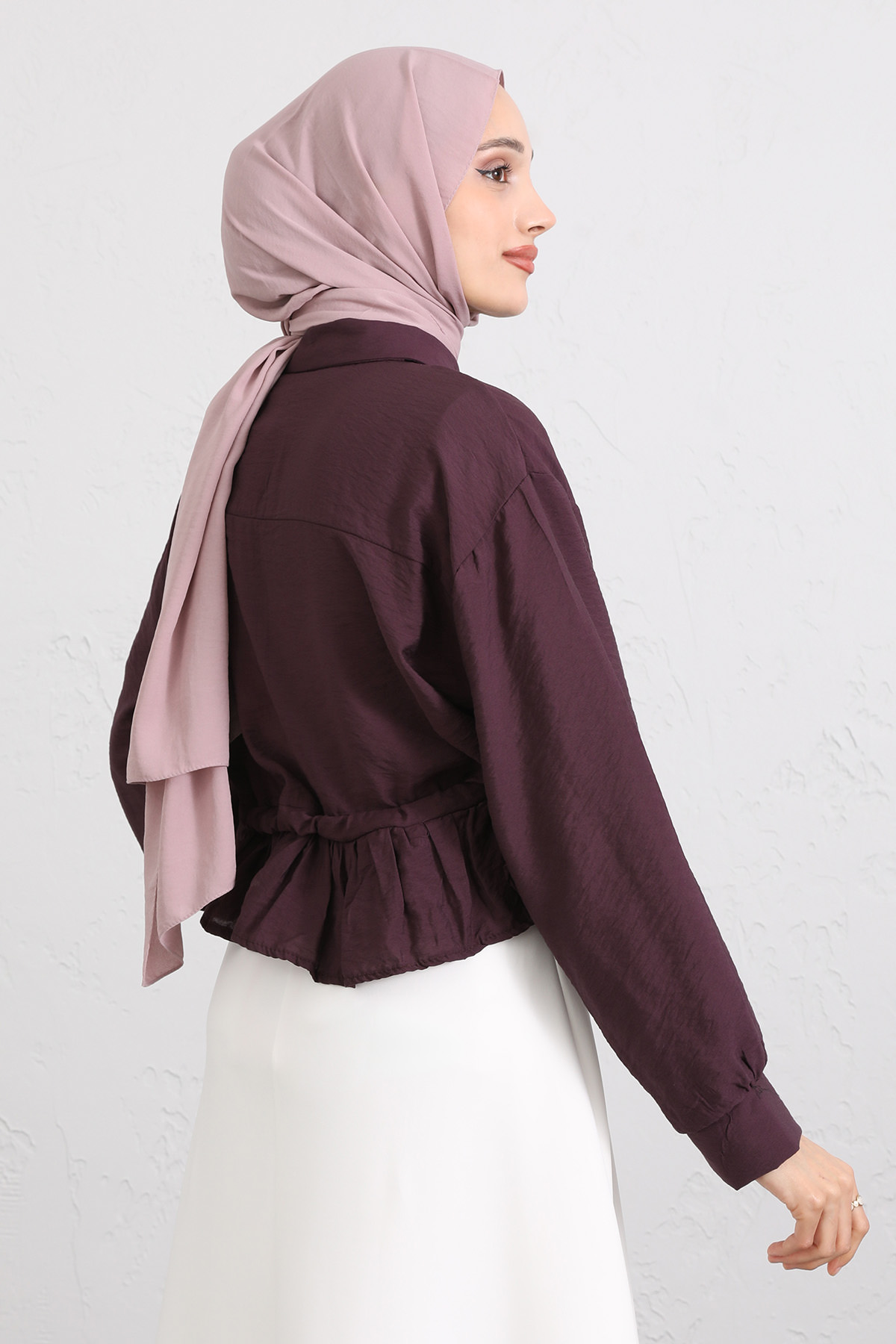 Belden Tünel Bağcıklı Gömlek Y0117 - MÜRDÜM |  