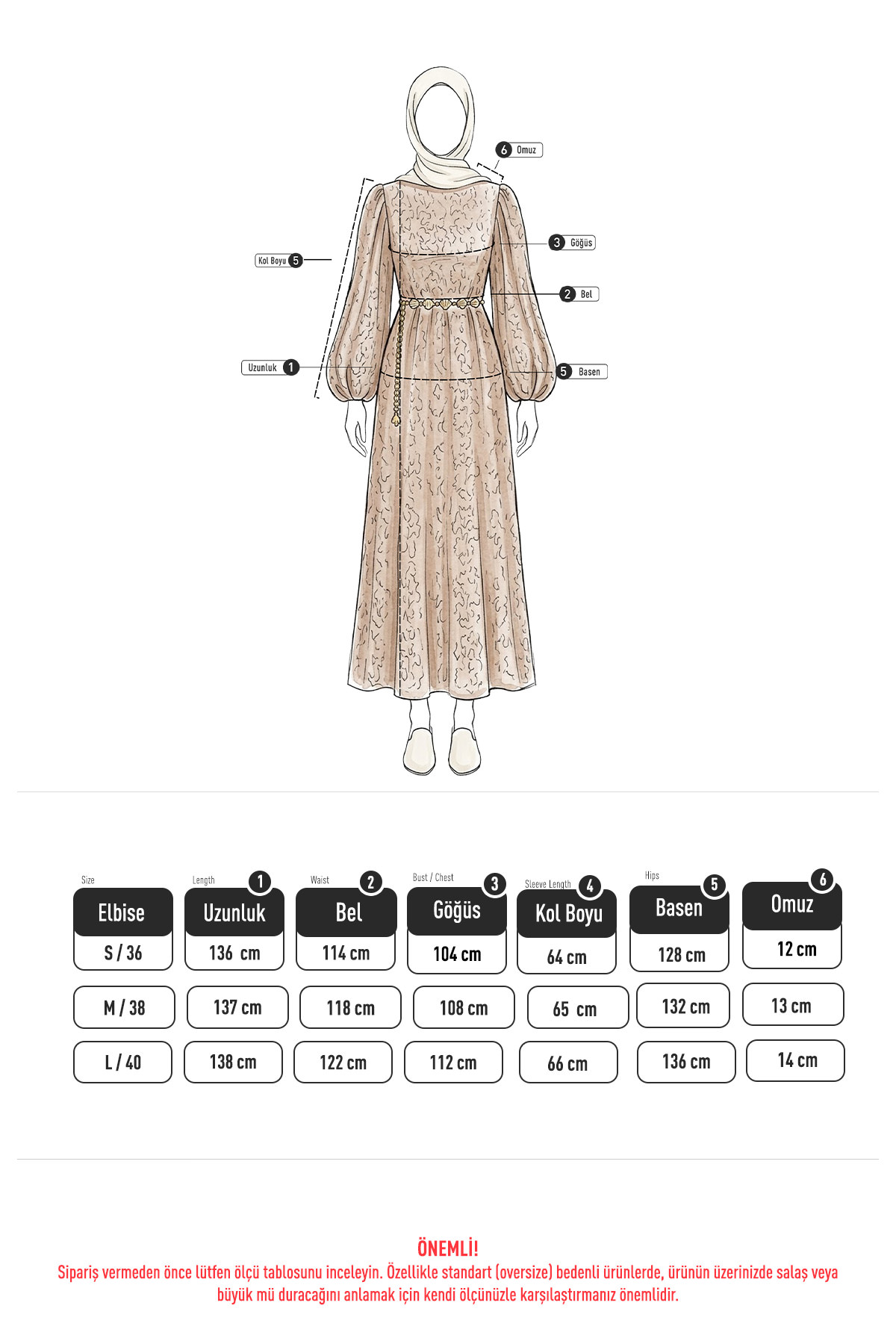 Dantelli Zincir Kemerli Elbise Y0118 - KOYU KAHVERENGİ |  