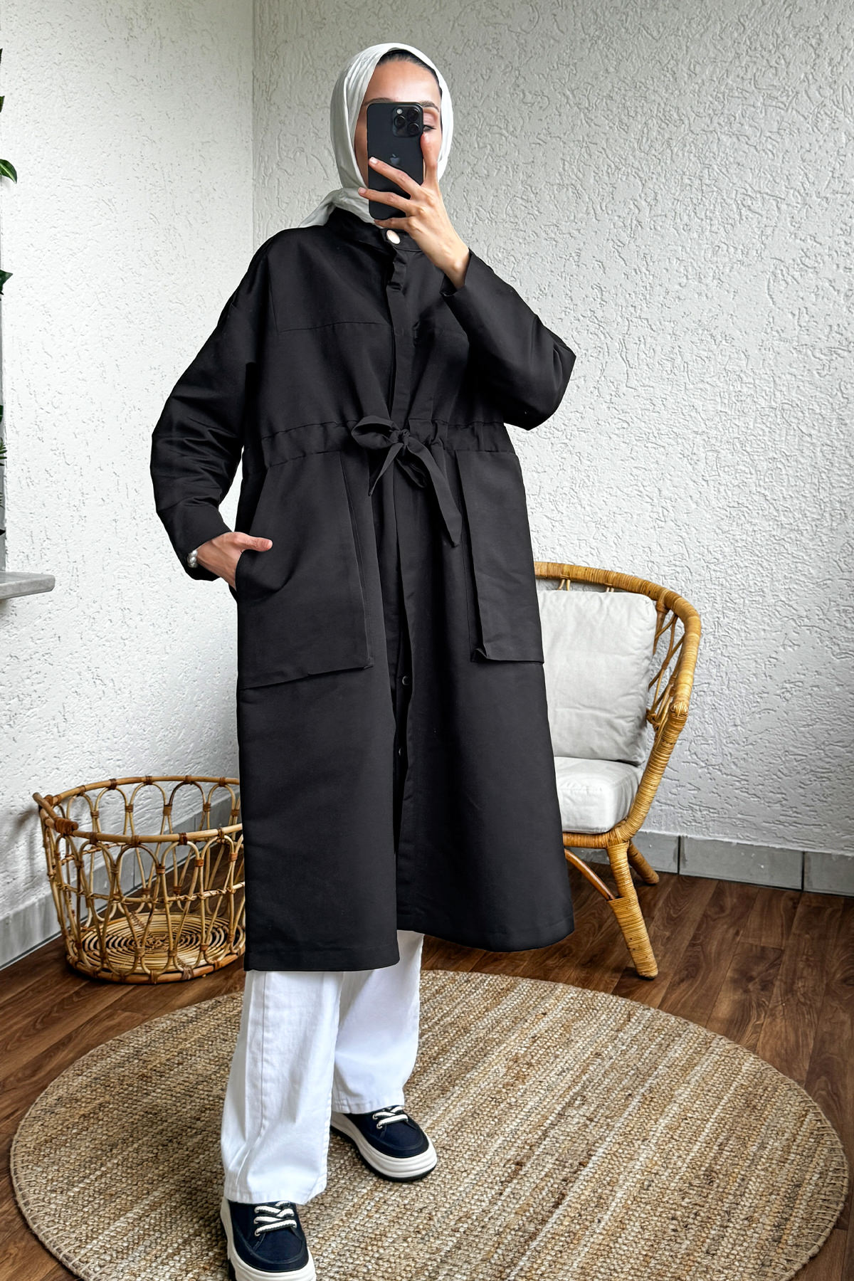 2171 Bel Büzgü Kuşaklı Kap - SİYAH |  