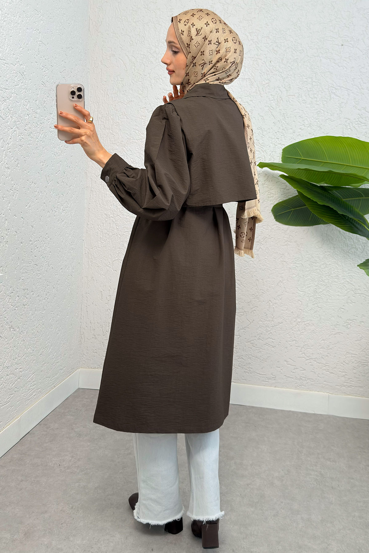 2180 Bolero Detaylı Trençkot - KAHVERENGİ |  