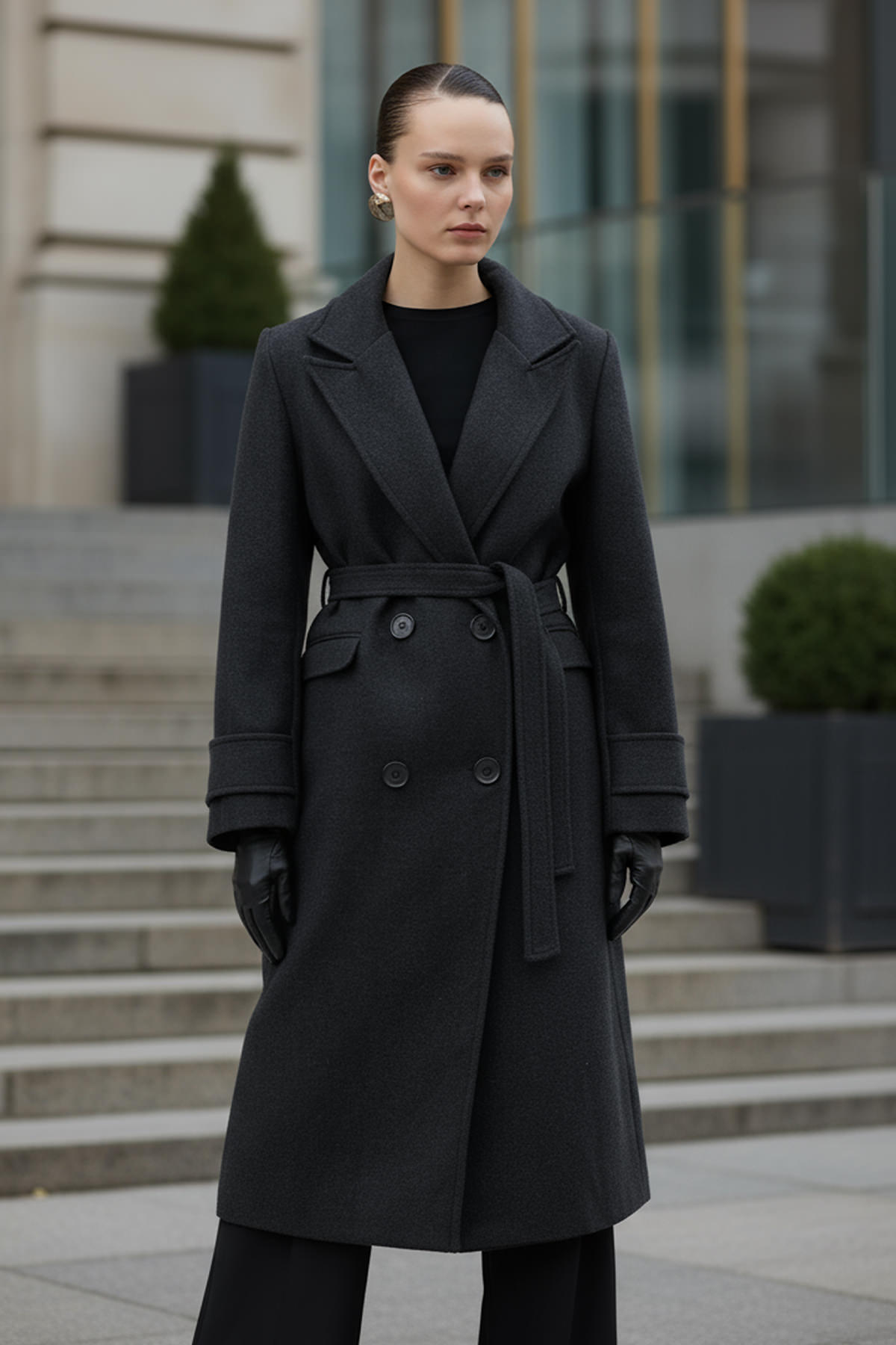 Cep Kapaklı Kaşe Kaban 51008 - ANTRASİT |  