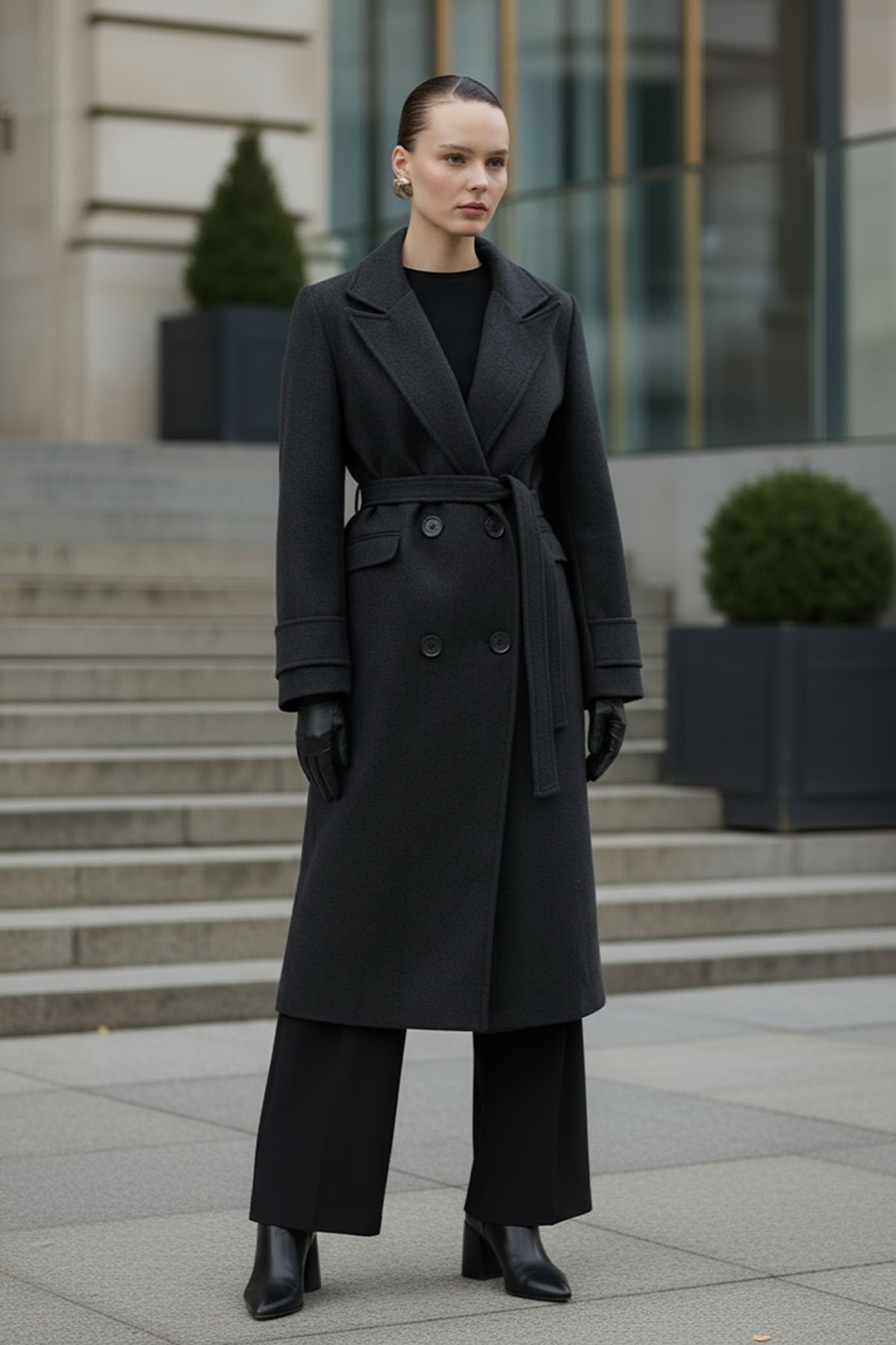 Cep Kapaklı Kaşe Kaban 51008 - ANTRASİT |  