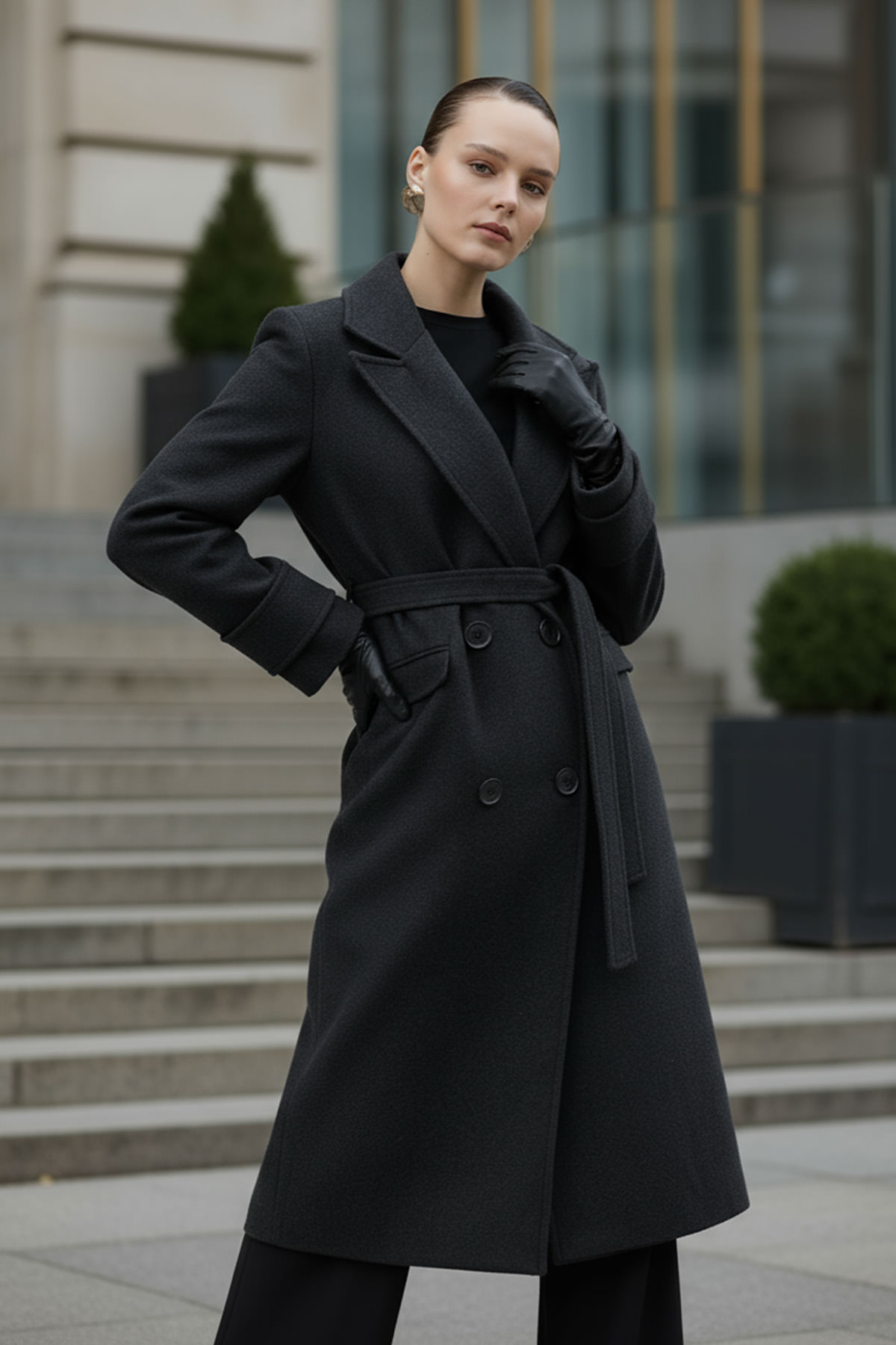 Cep Kapaklı Kaşe Kaban 51008 - ANTRASİT |  