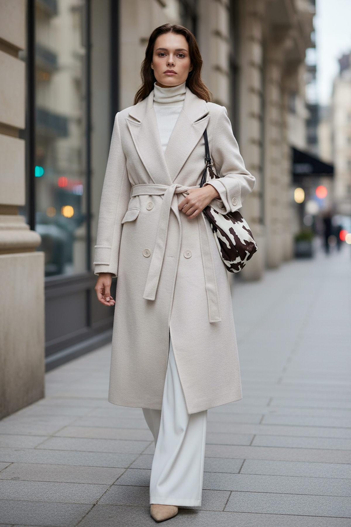 Cep Kapaklı Kaşe Kaban 51008 - TAŞ RENGİ |  