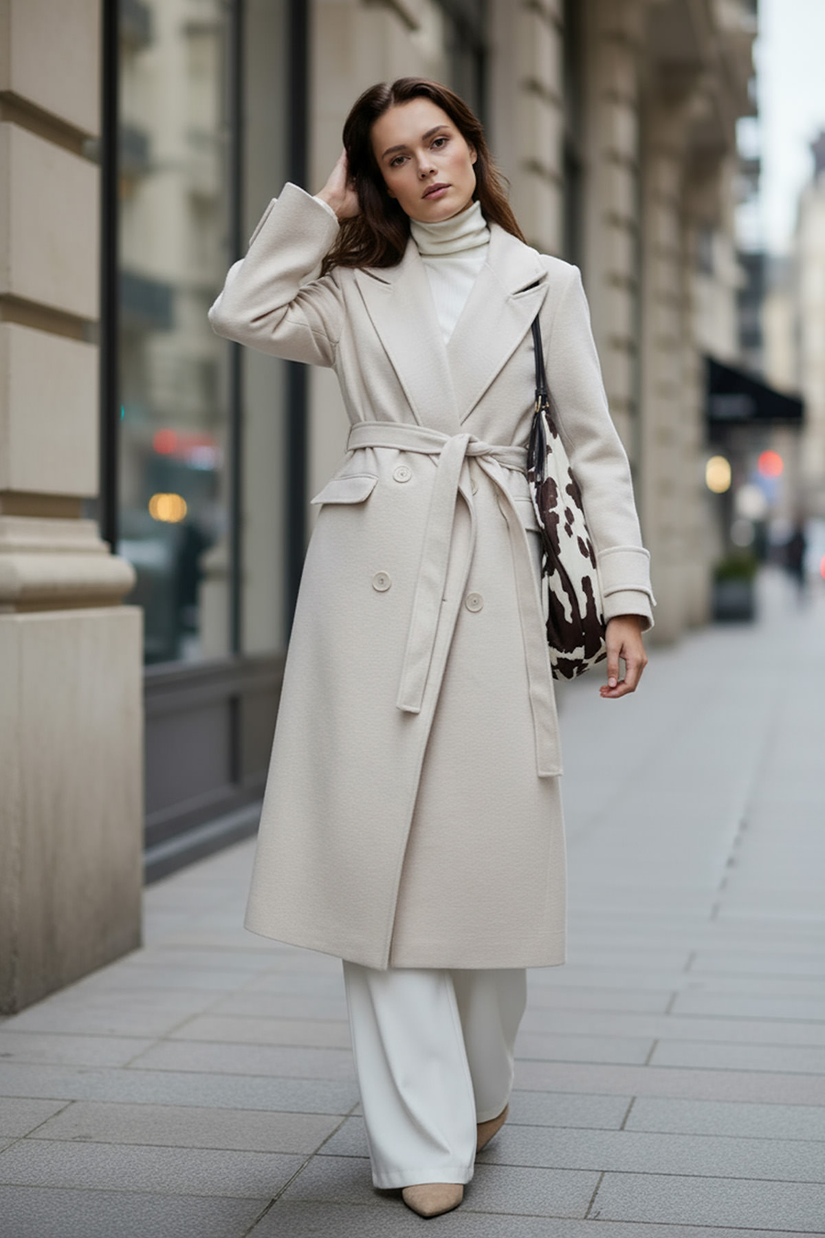 Cep Kapaklı Kaşe Kaban 51008 - TAŞ RENGİ |  