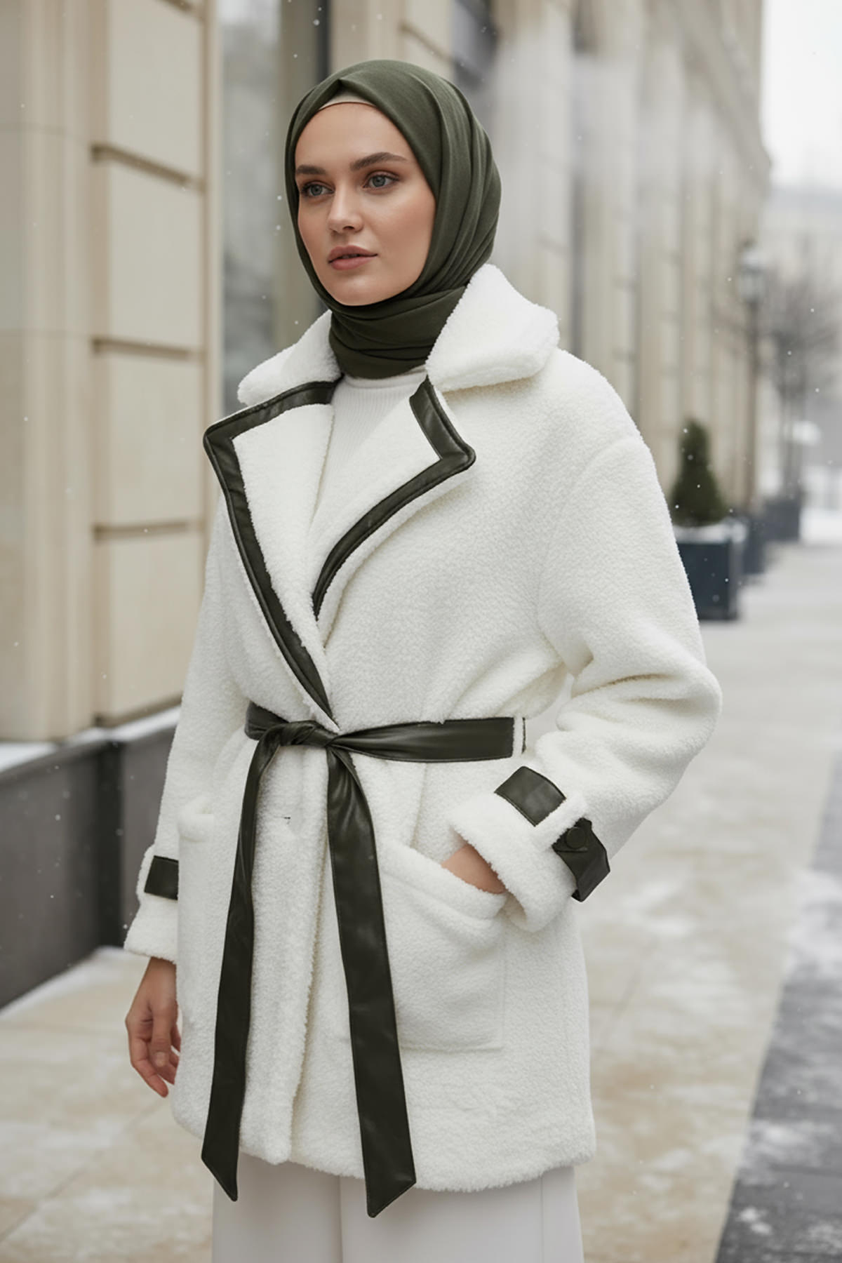 Deri Garnili Velsoft Kaban 51029 - KOYU HAKİ |  