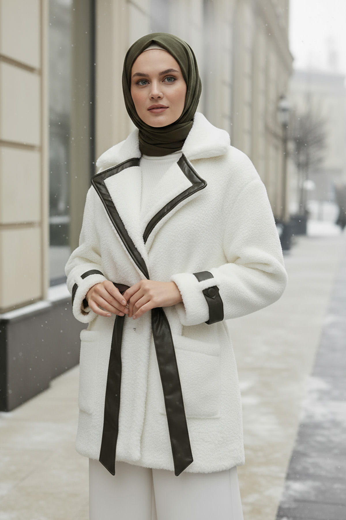 Deri Garnili Velsoft Kaban 51029 - KOYU HAKİ |  