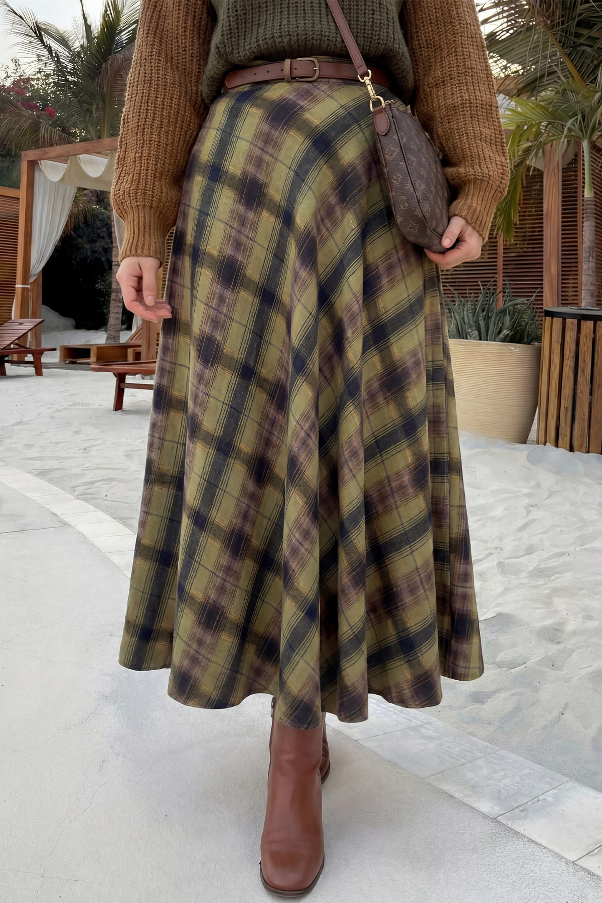 Cepli Ekose Etek 5273 - YEŞİL |  