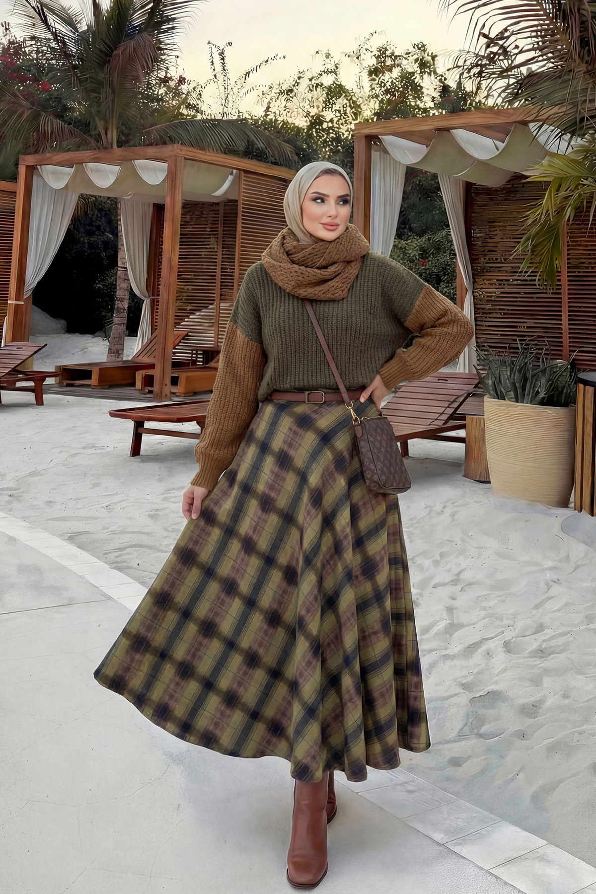 Cepli Ekose Etek 5273 - YEŞİL |  