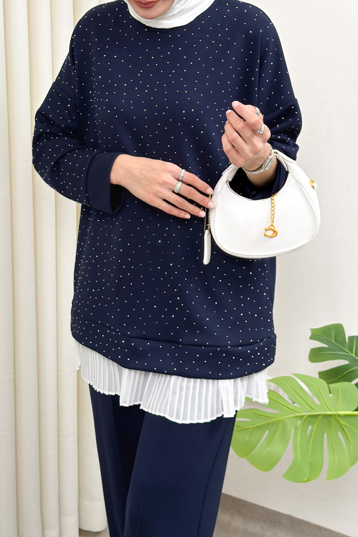 Altı Pliseli Tunik Takım 58122 - LACİVERT |  