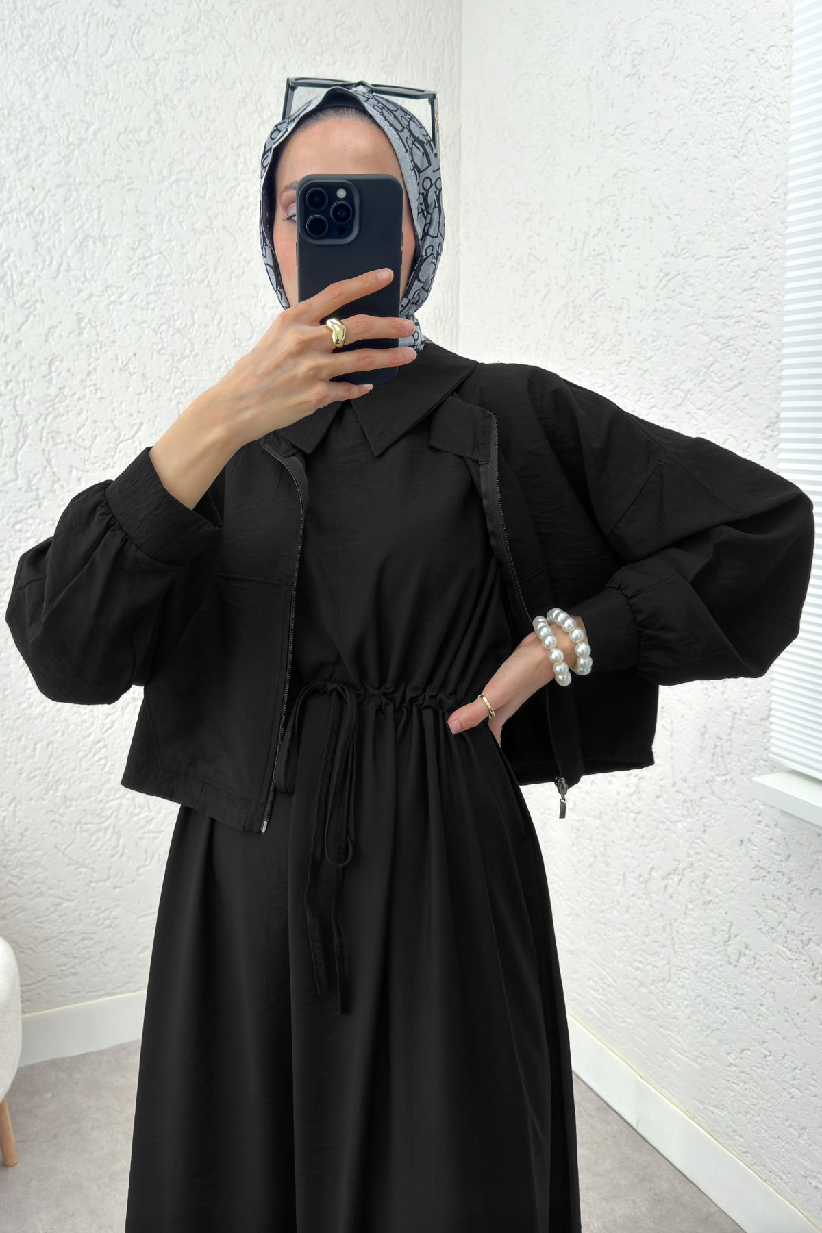 Bolerolu Elbise Takım 2240 - SİYAH |  