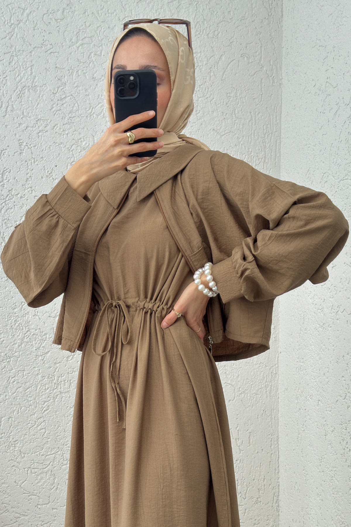 Bolerolu Elbise Takım 2240 - VİZON |  