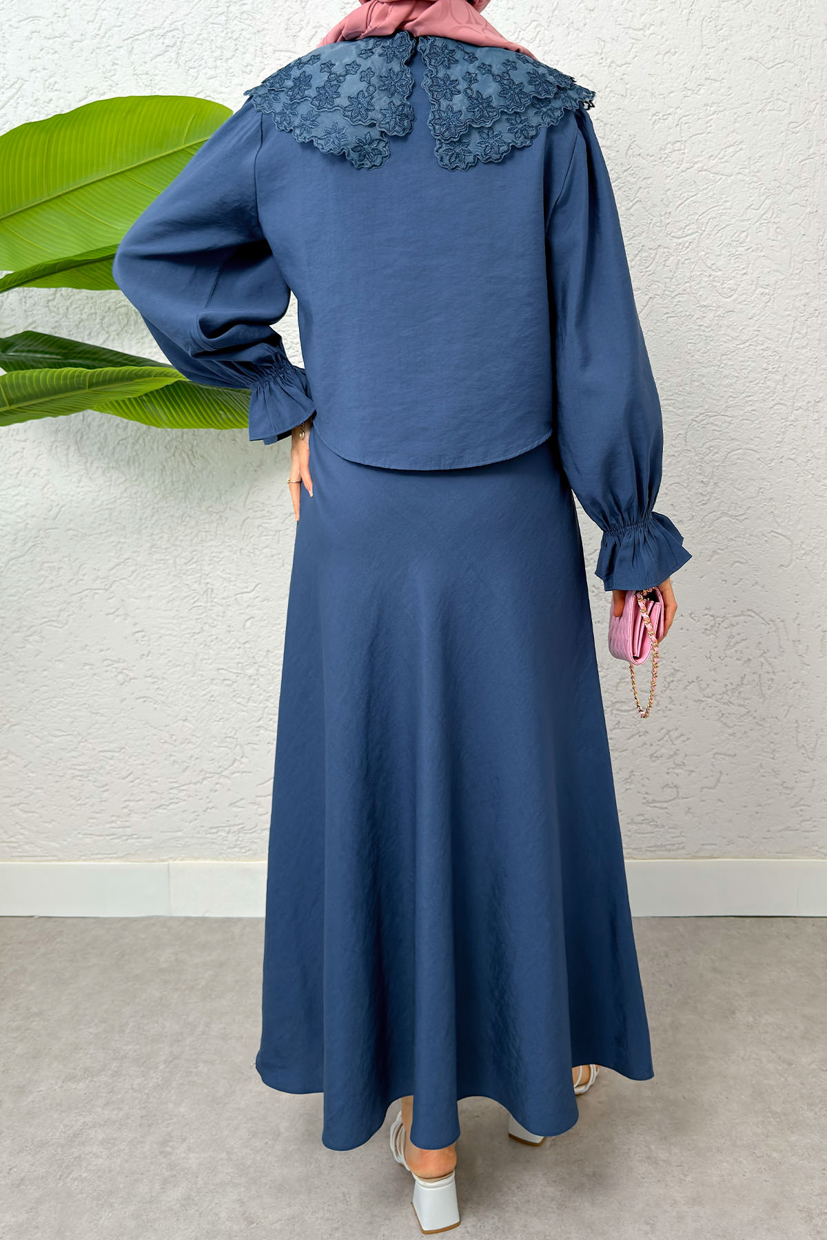 Bebe Yaka Etek Takım 2255 - İNDİGO |  