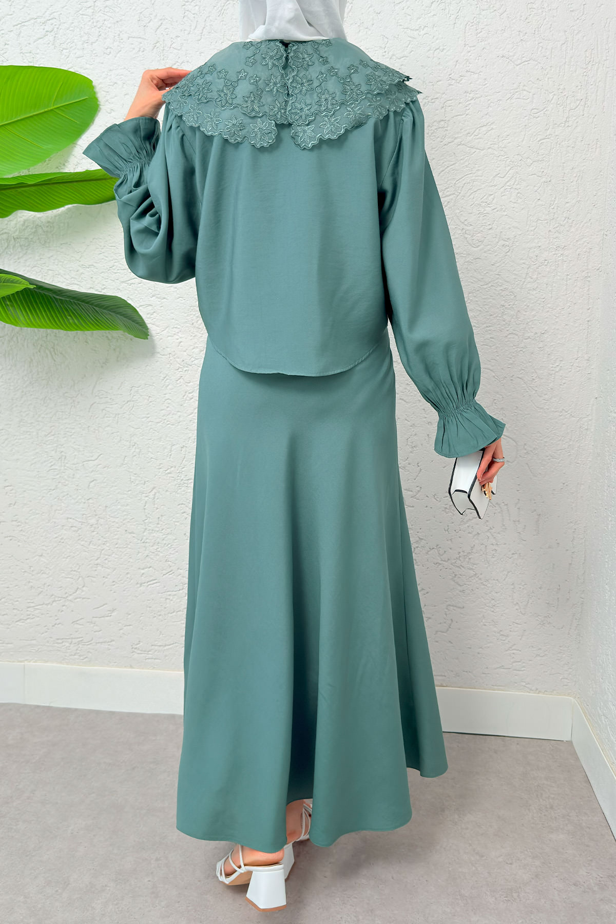 Bebe Yaka Etek Takım 2255 - MİNT YEŞİLİ |  