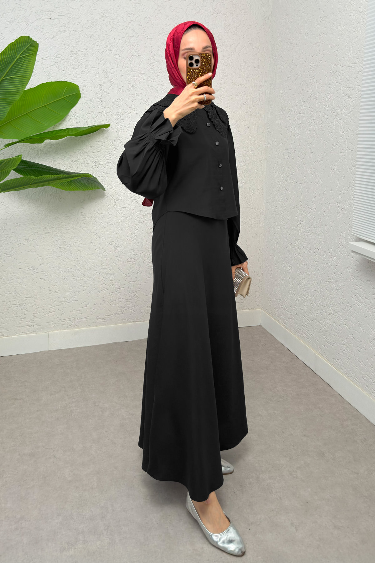 Bebe Yaka Etek Takım 2255 - SİYAH |  