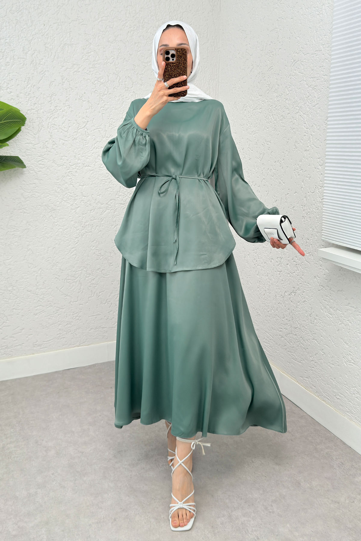 Saten Etekli Takım 2283- LACİVERT |  