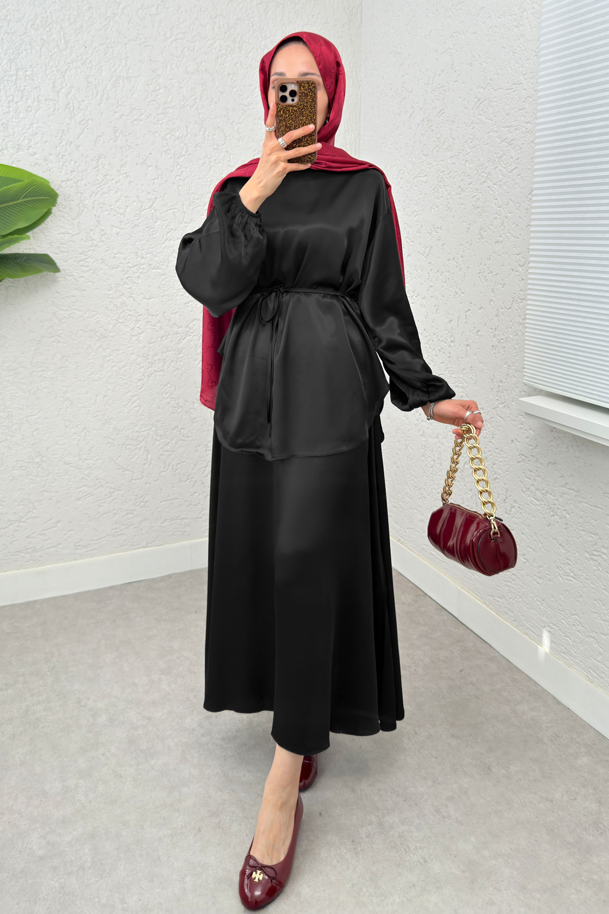 Saten Etekli Takım 2283- LACİVERT |  