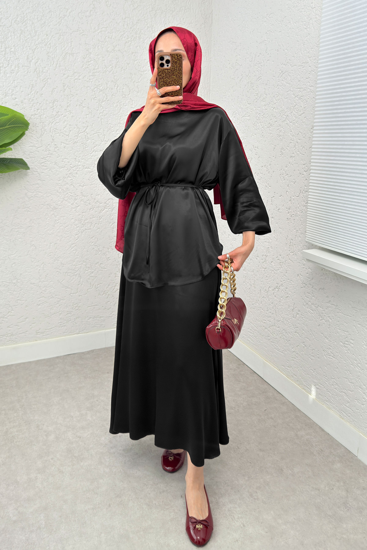 Saten Etekli Takım 2283- LACİVERT |  