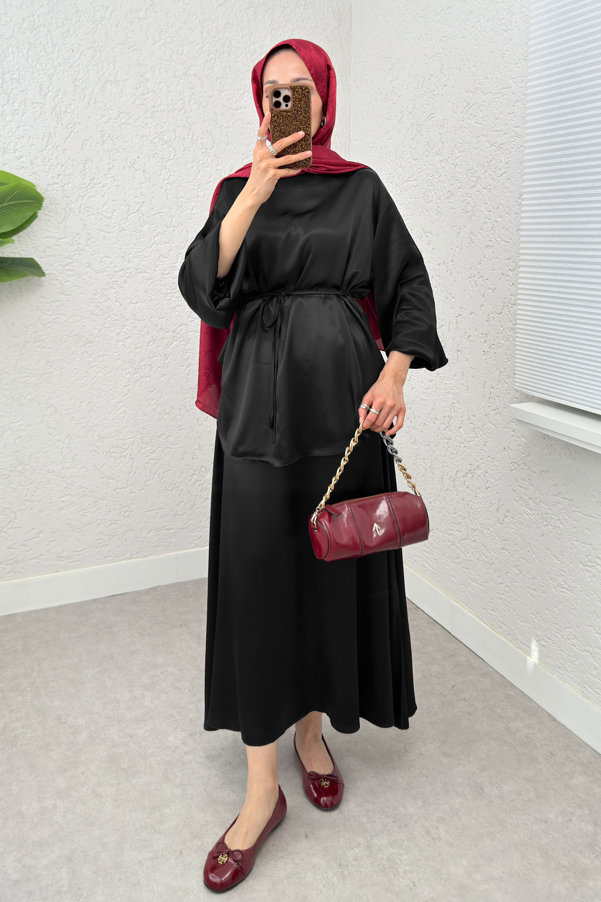 Saten Etekli Takım 2283- LACİVERT |  