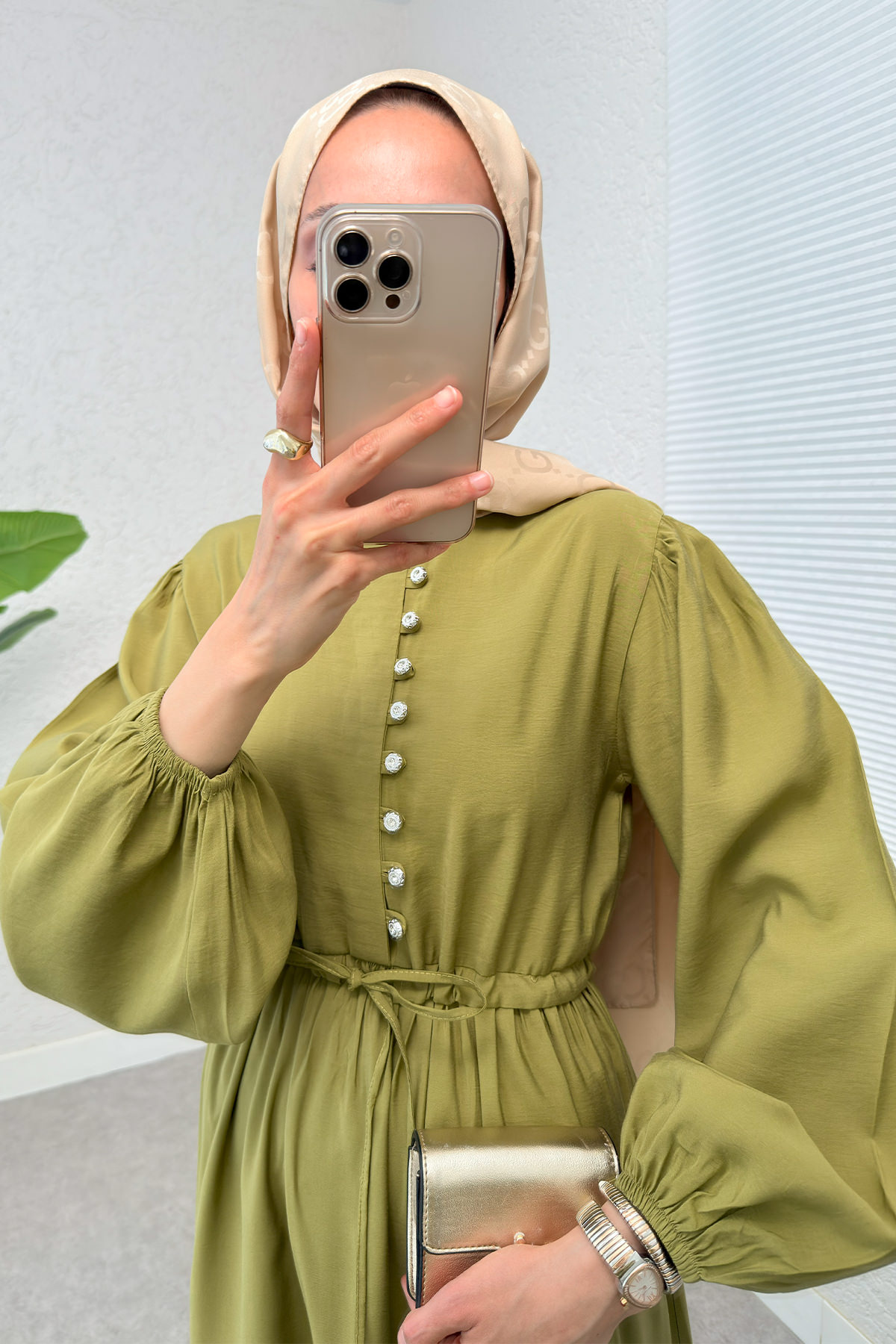 Büzgü Bağcıklı Elbise 2275 - ALTUNİ |  