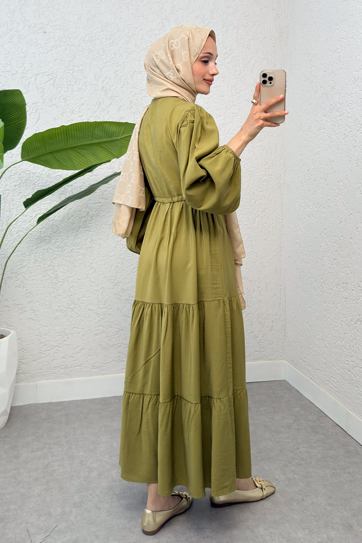 Büzgü Bağcıklı Elbise 2275 - ALTUNİ |  