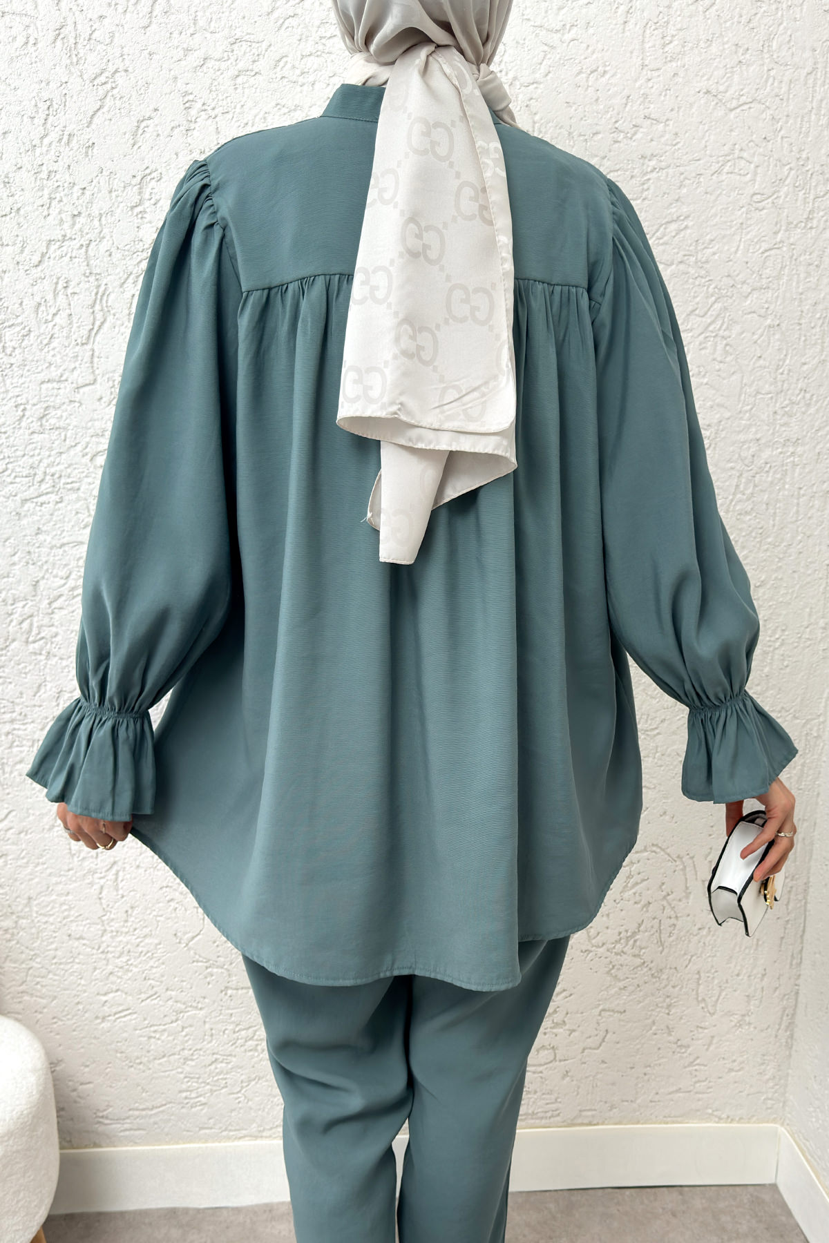 Hakim Yaka Kol Büzgülü Takım 2246 - MİNT YEŞİLİ |  